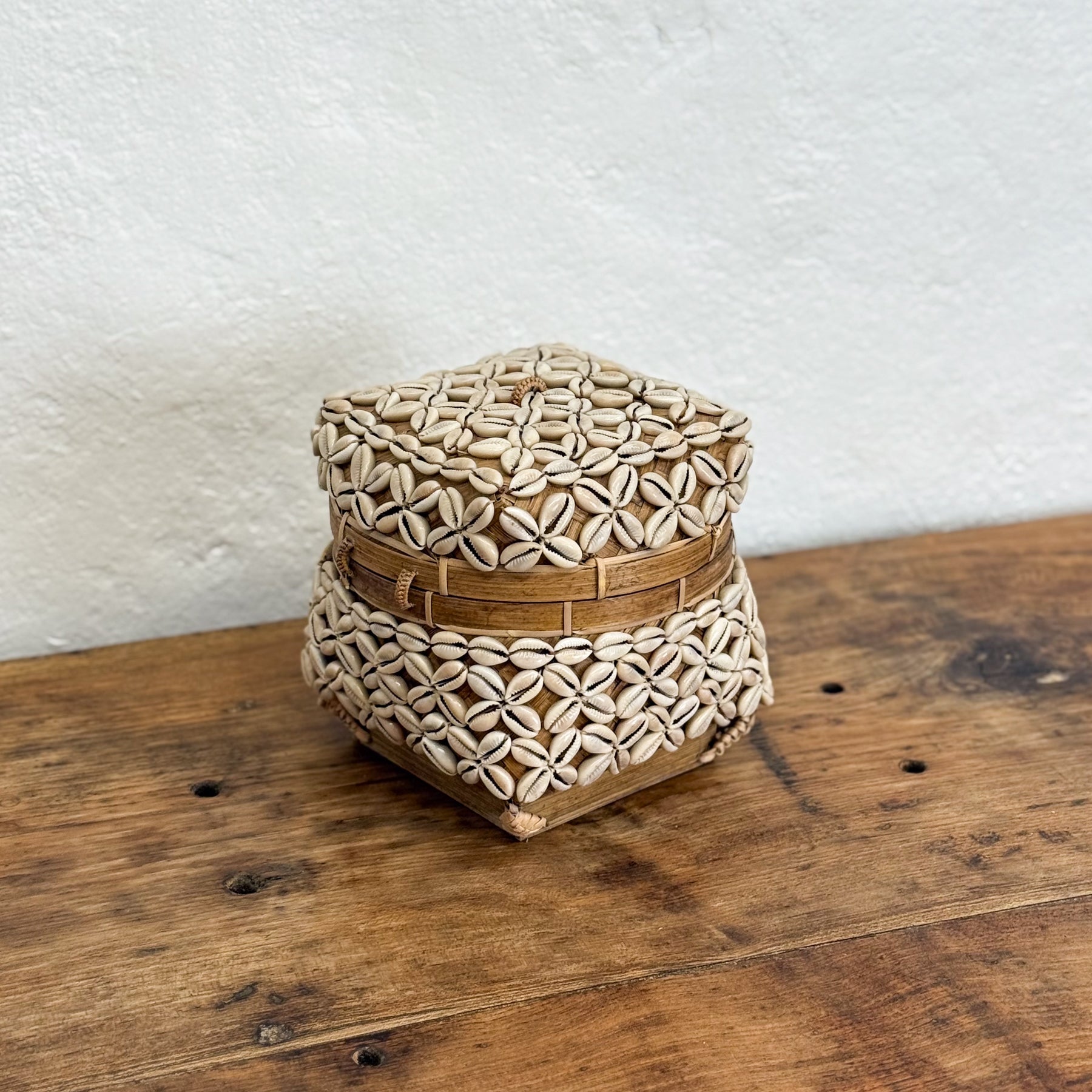 Cowrie Shell and Bamboo Box