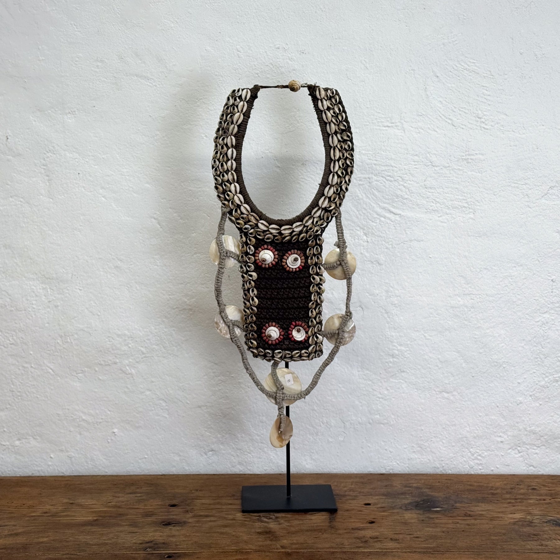 Woven Shell Necklace on Stand