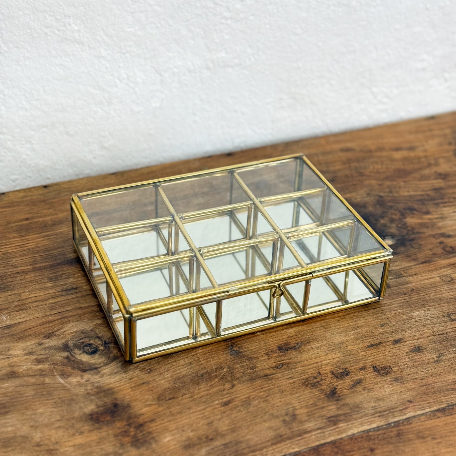 Gold Segmented Glass Display Box