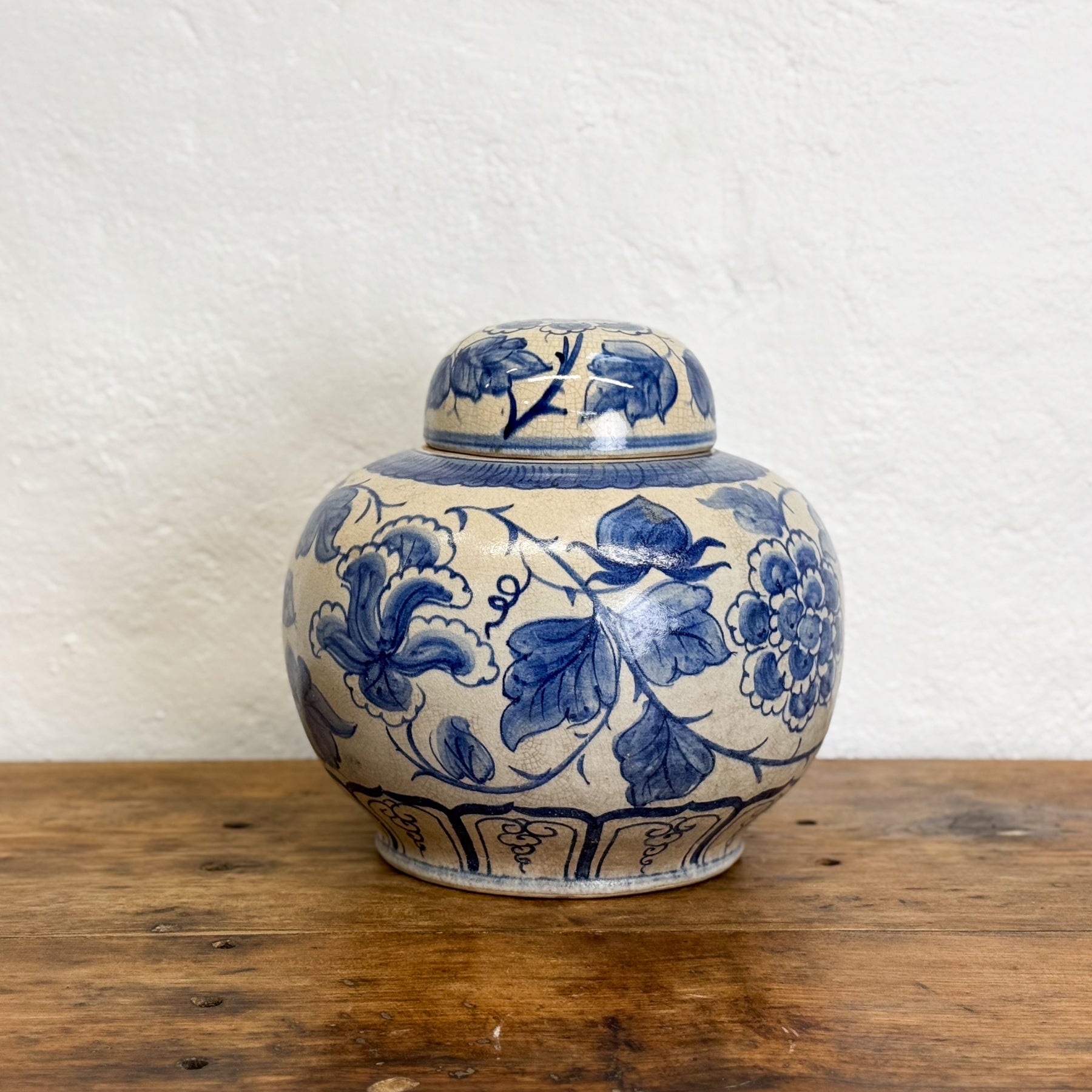 Hand-Painted Floral Ginger Jar