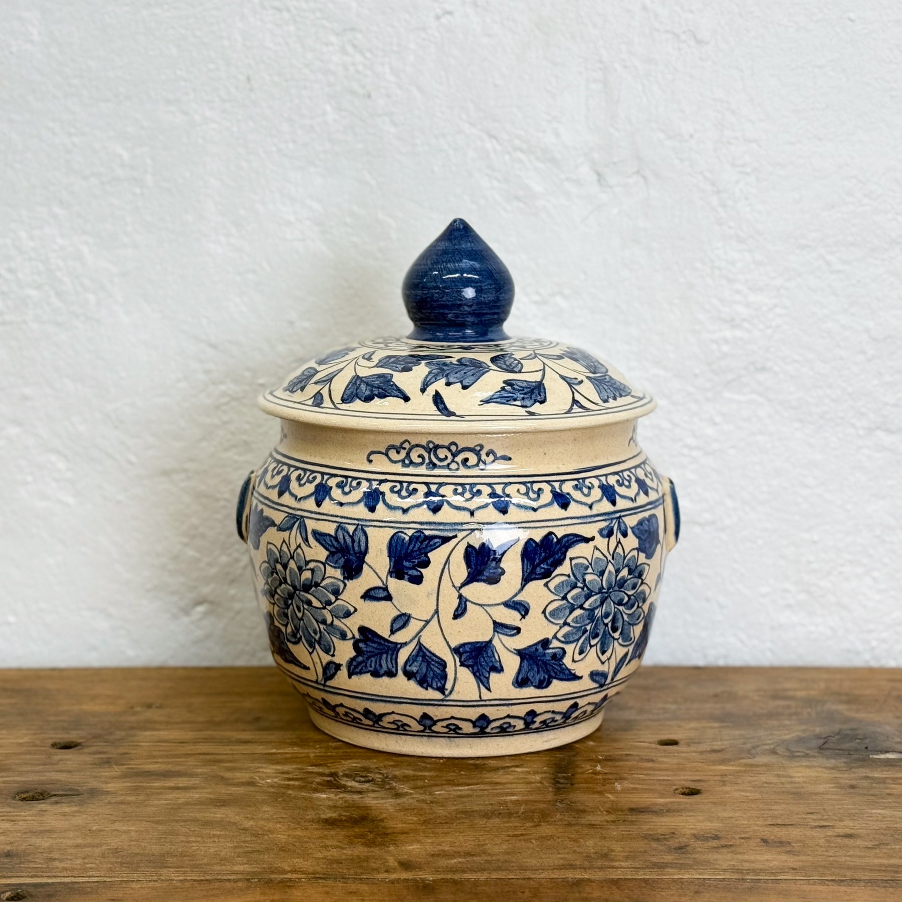 Hand-Painted Lidded Ceramic Jar