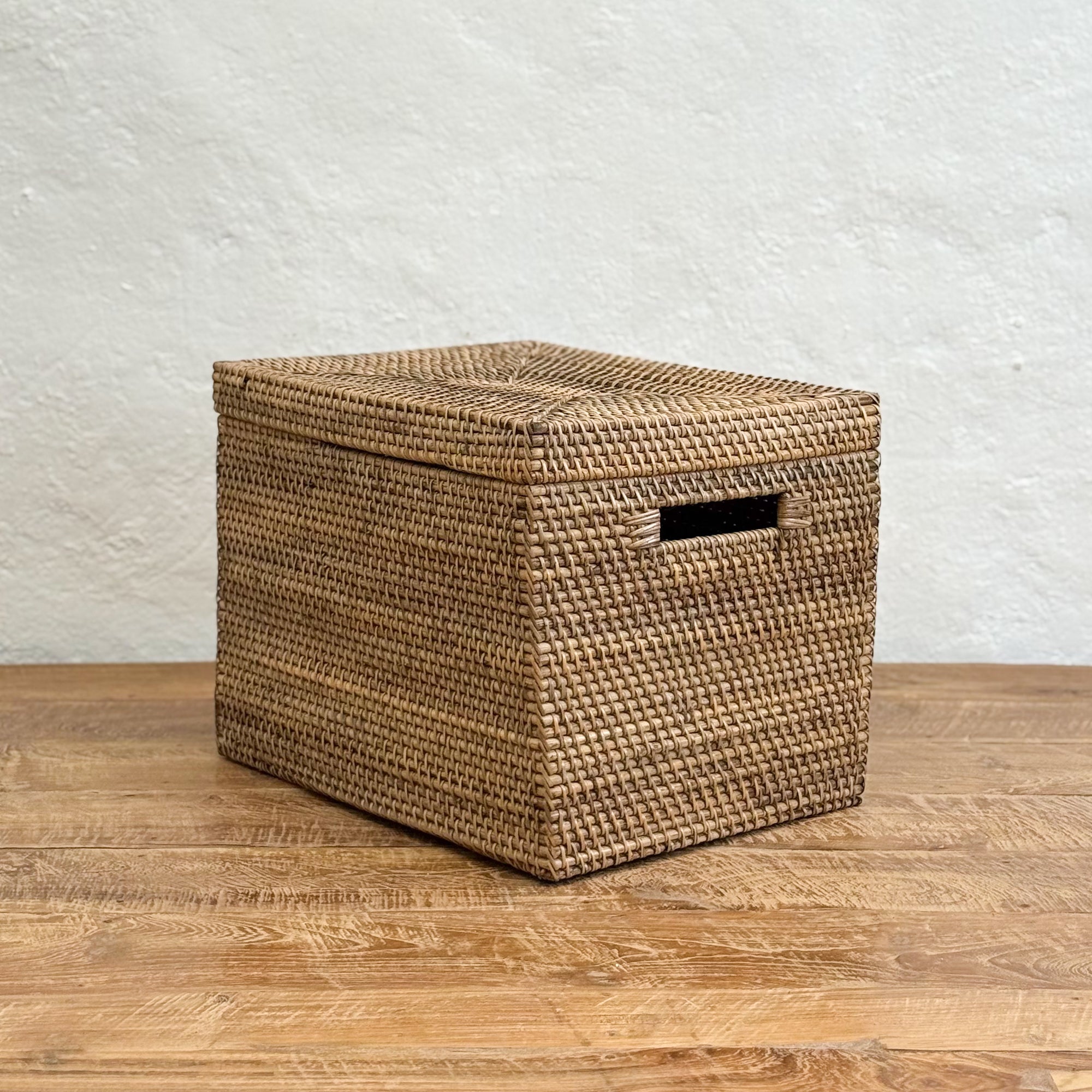 Large Rattan Storage Box with Lid