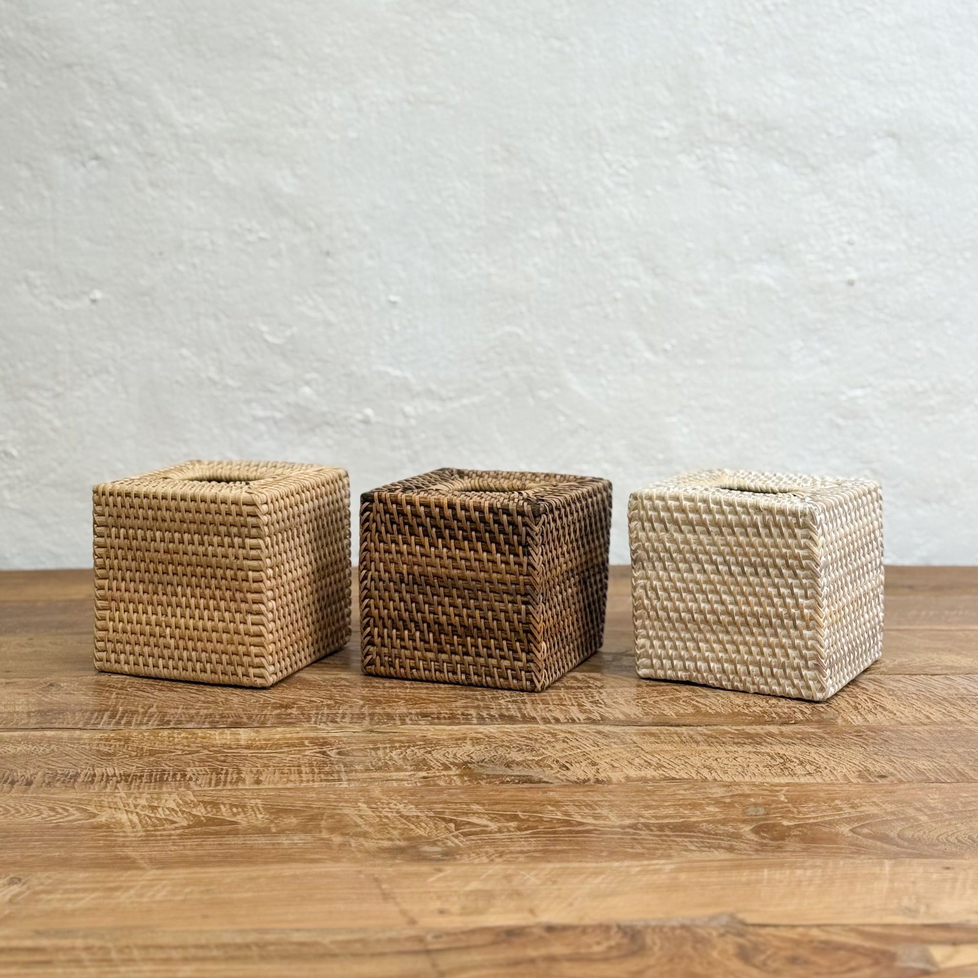 Square Rattan Tissue Box