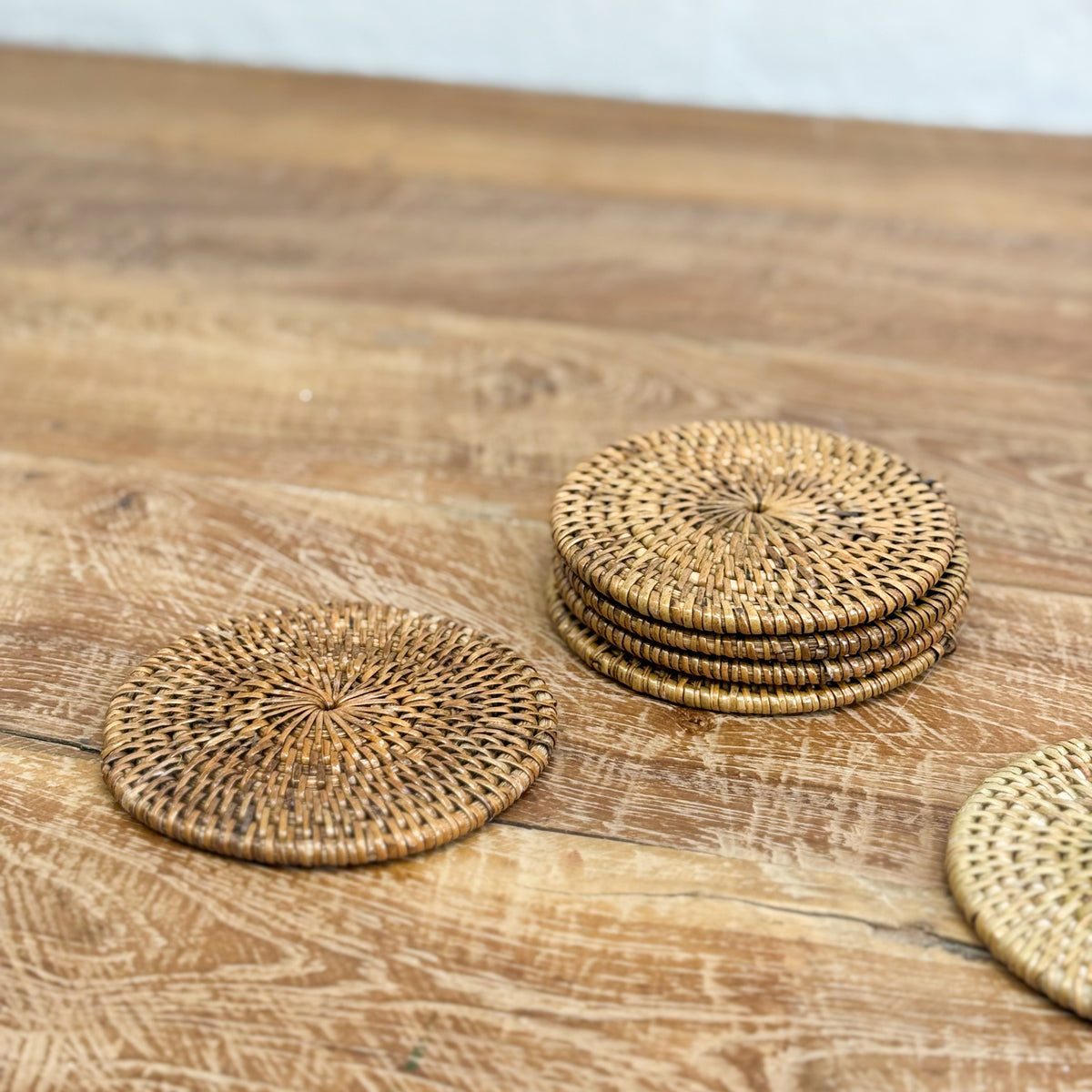 Round Rug Coasters Set of 4 Round Rattan Coasters – Orient House