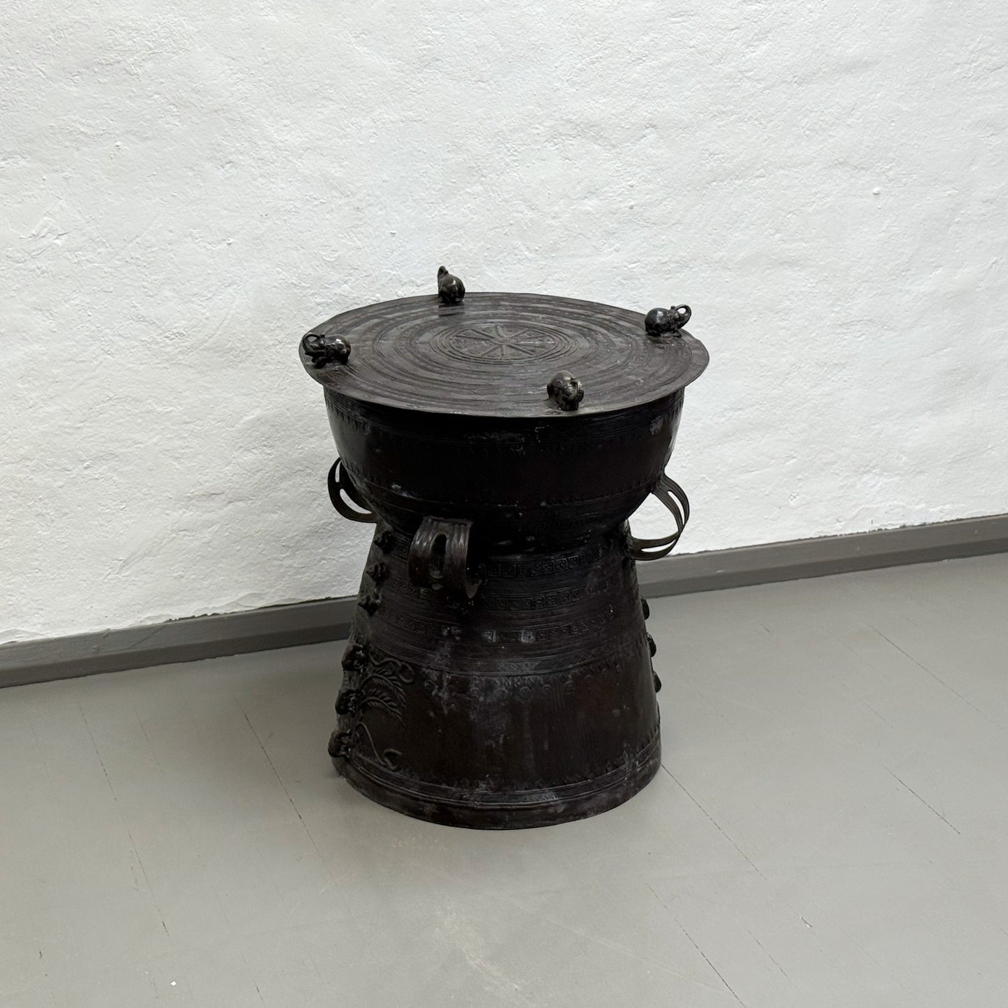 Bronze Javanese Raindrum with Elephant Relief