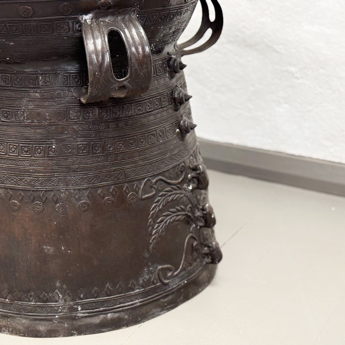 Bronze Javanese Raindrum with Elephant Relief