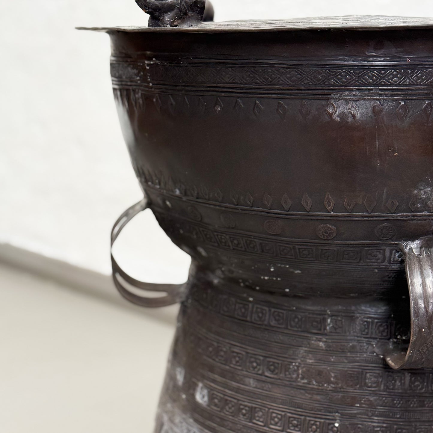 Bronze Javanese Raindrum with Elephant Relief