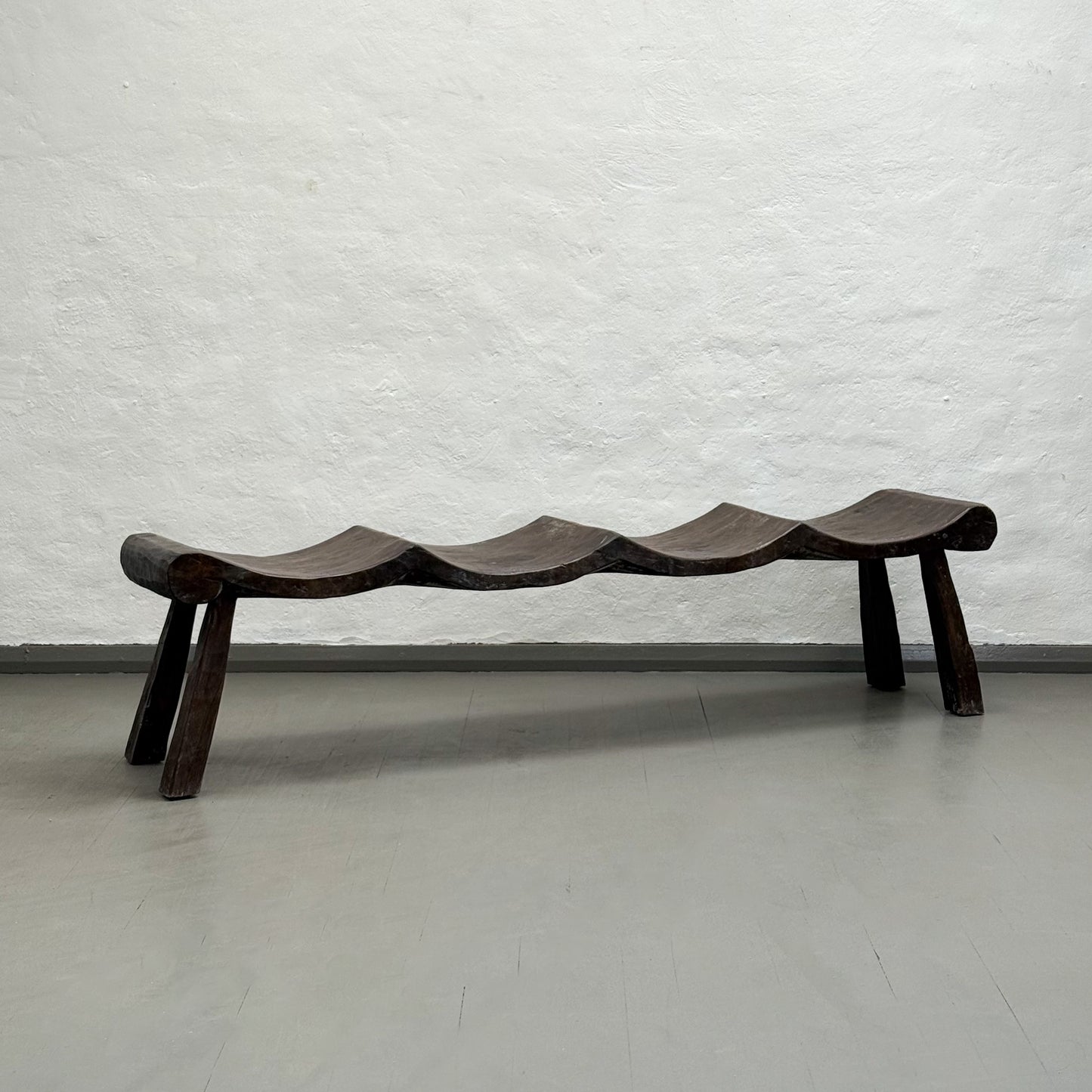 4 Seat Carved Wave Bench
