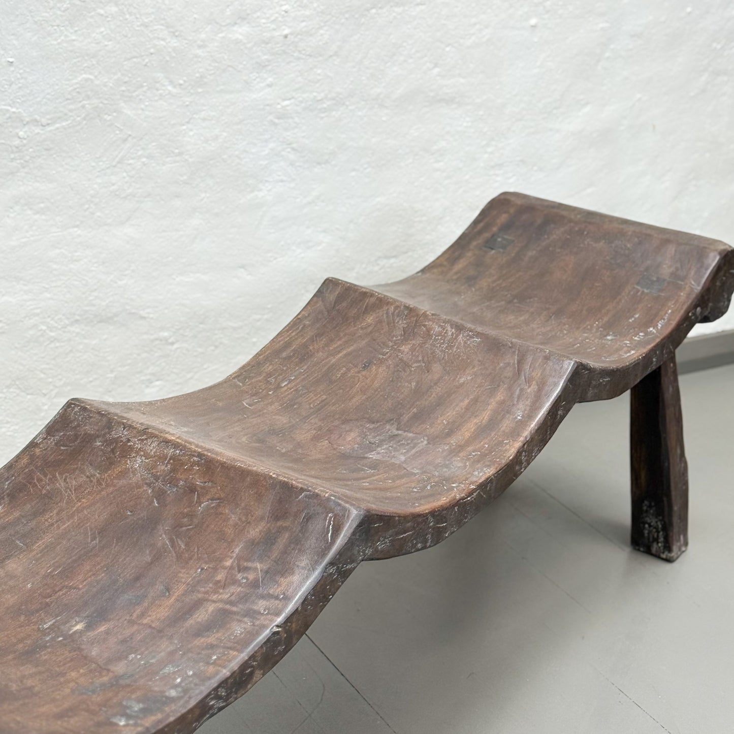 4 Seat Carved Wave Bench