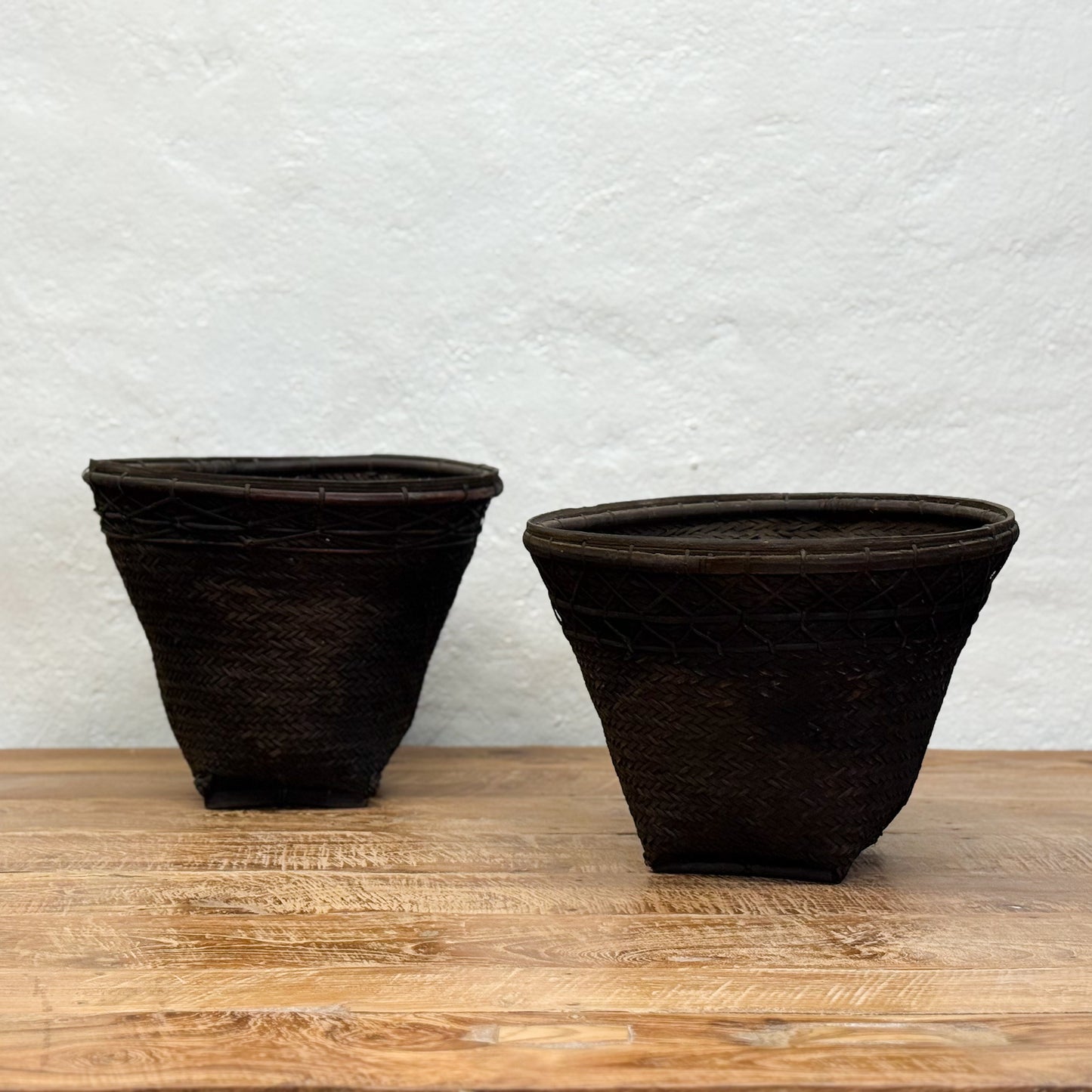 Vintage Rattan & Bamboo Basket