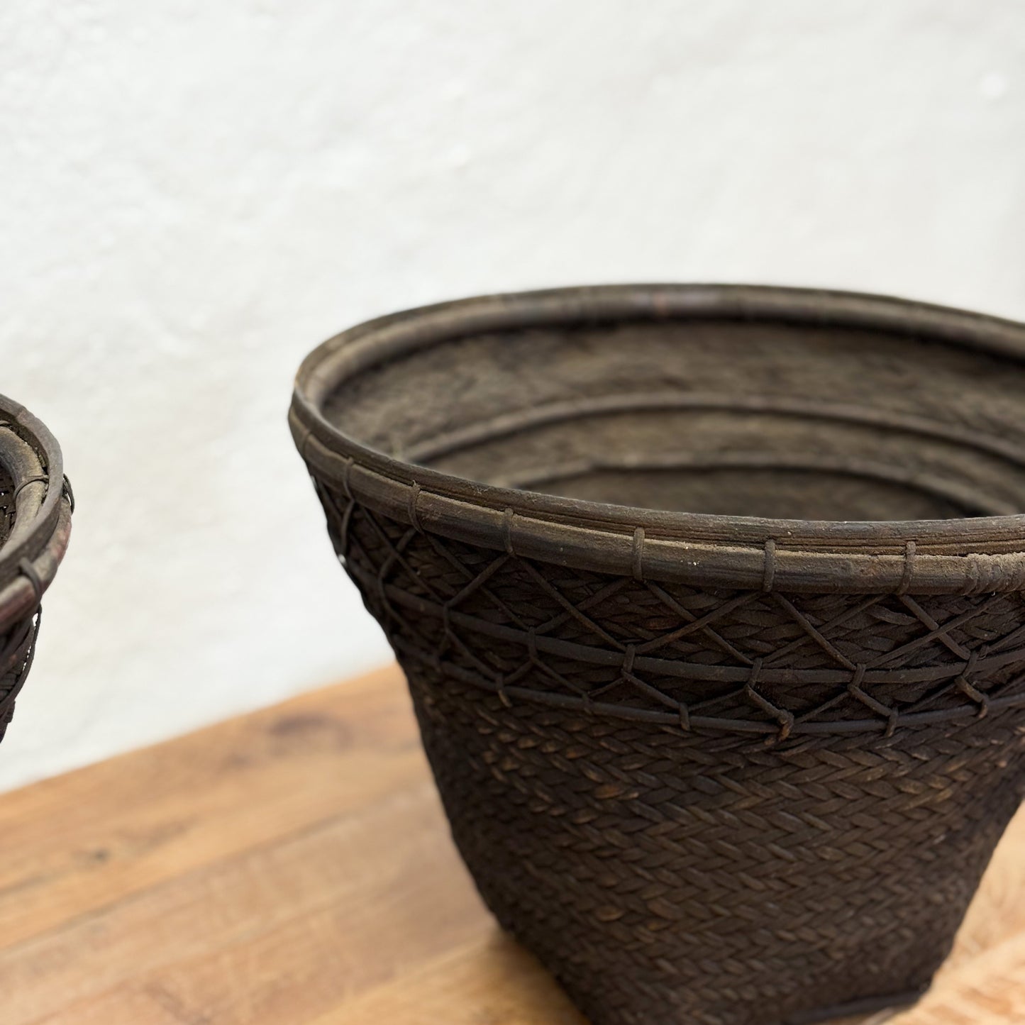 Vintage Rattan & Bamboo Basket