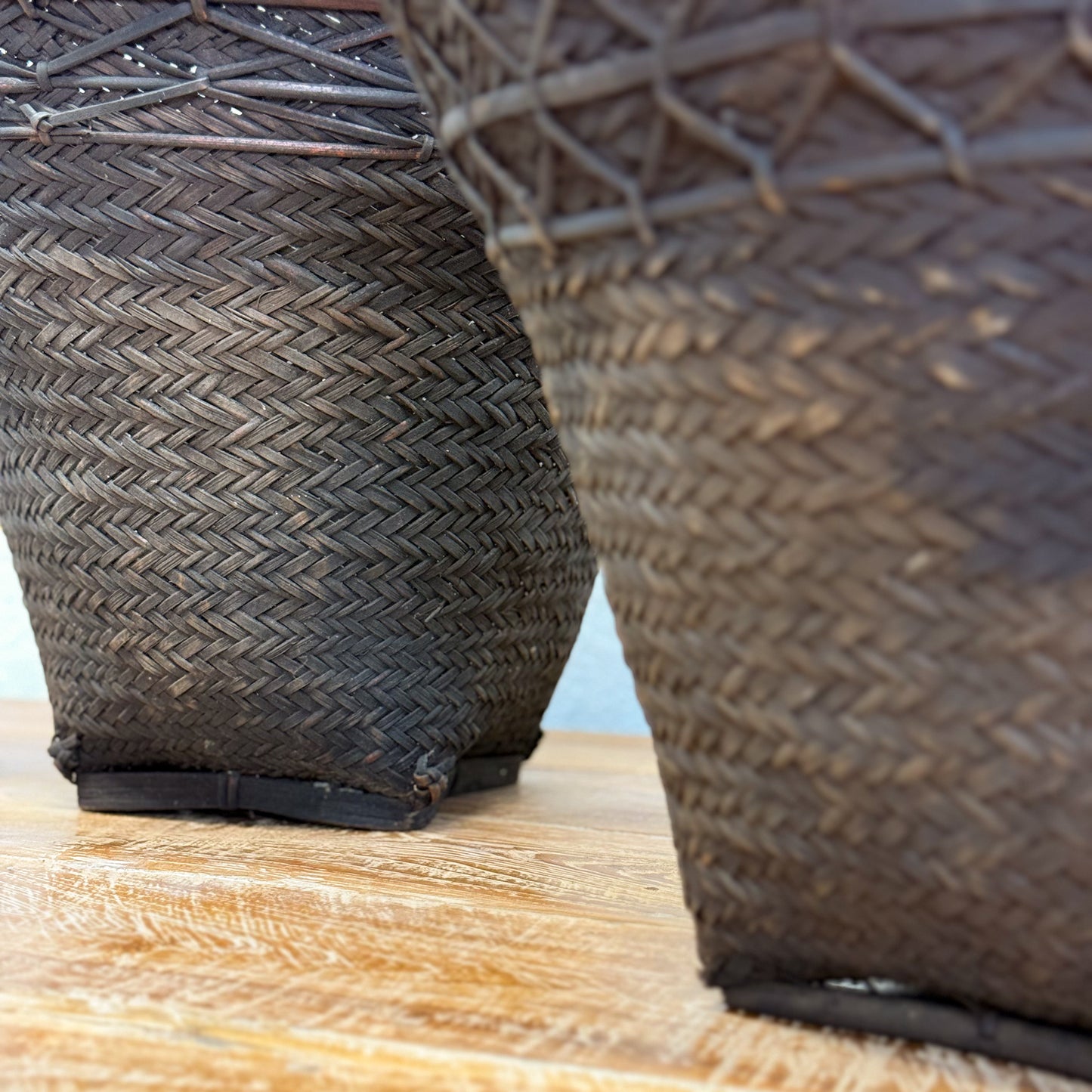 Vintage Rattan & Bamboo Basket