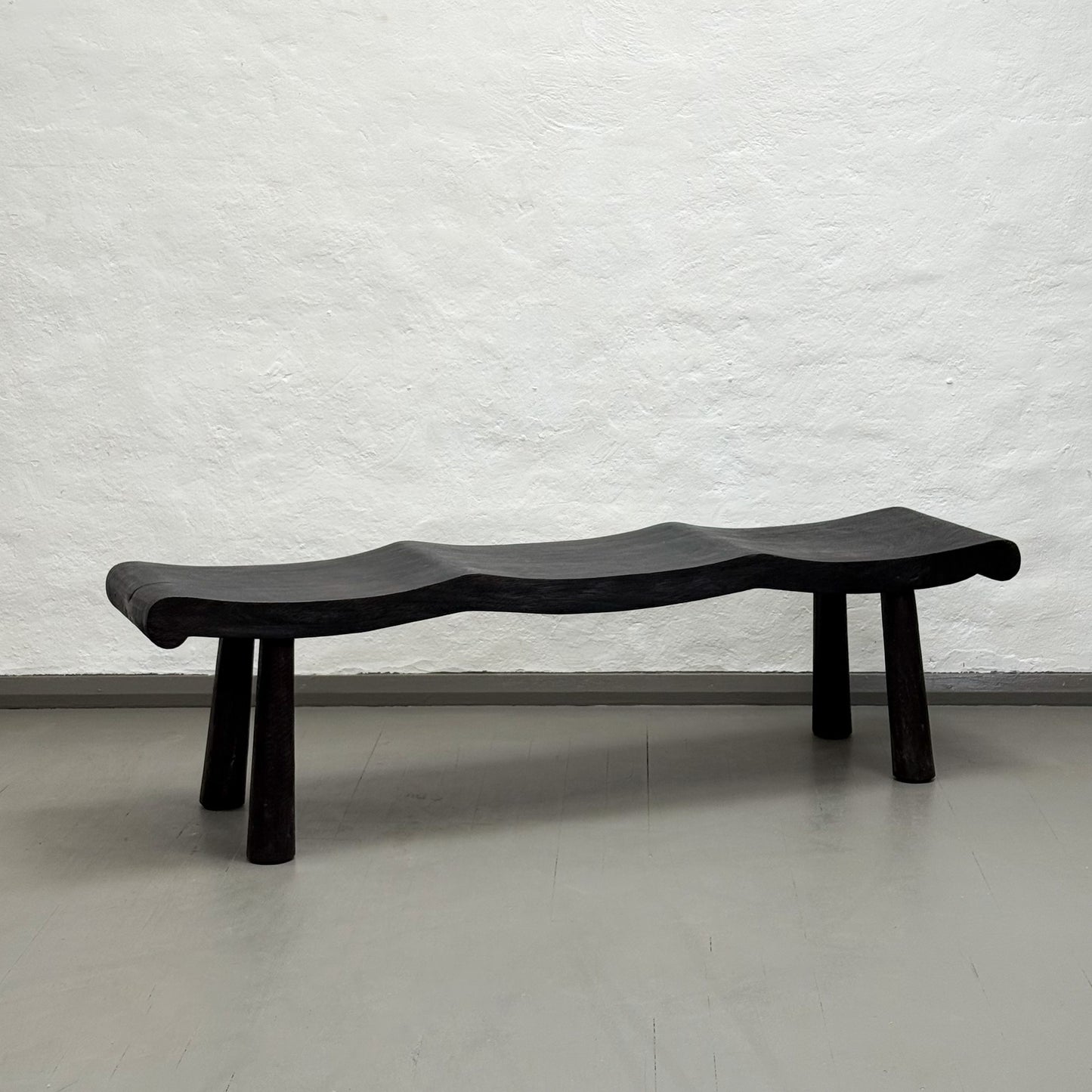 3 Seat Mango Wood Wave Bench