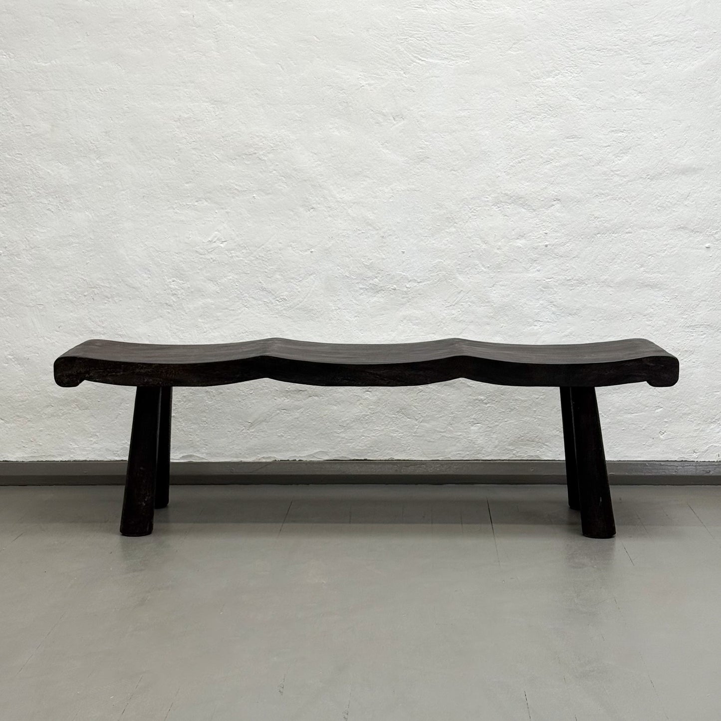 3 Seat Mango Wood Wave Bench