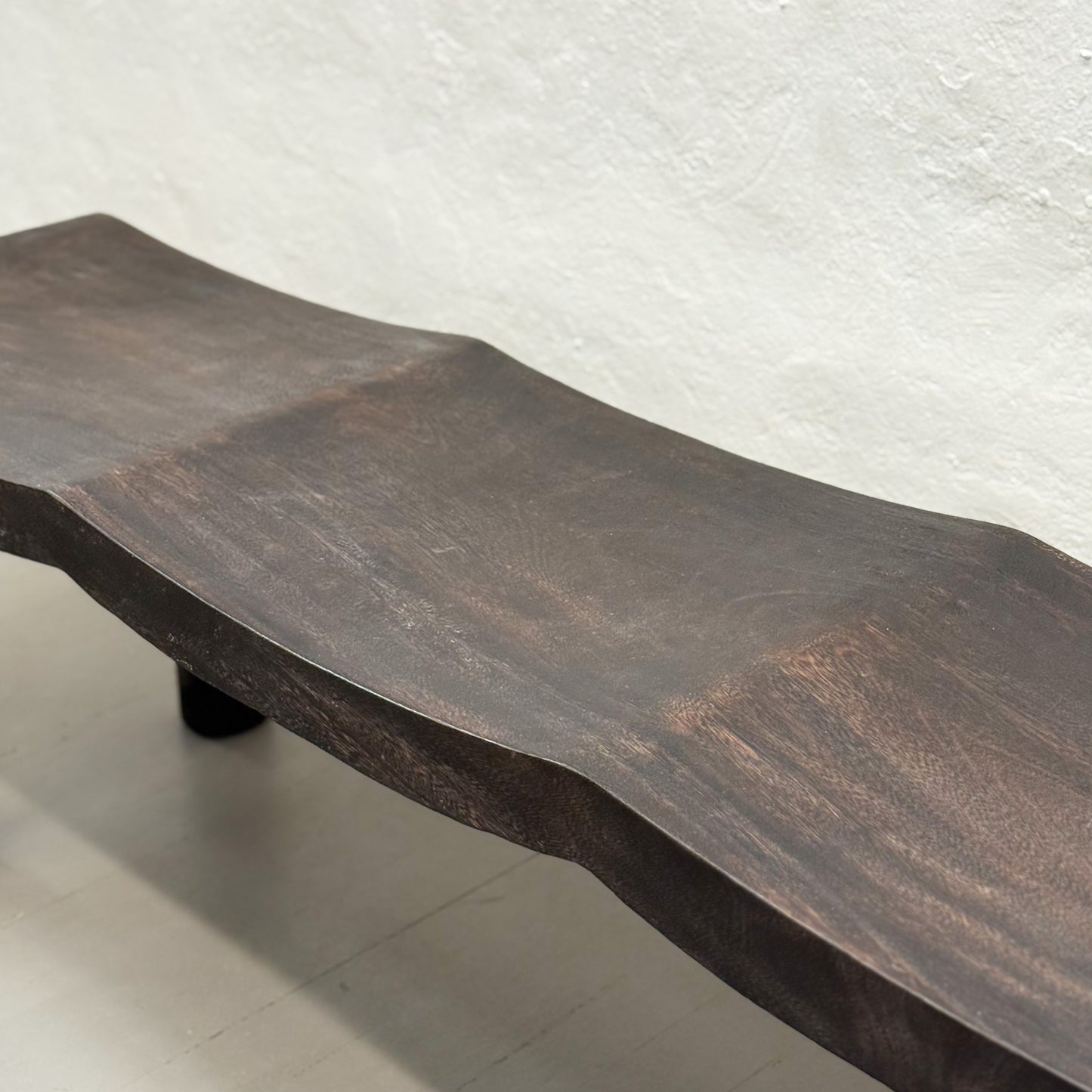 3 Seat Mango Wood Wave Bench