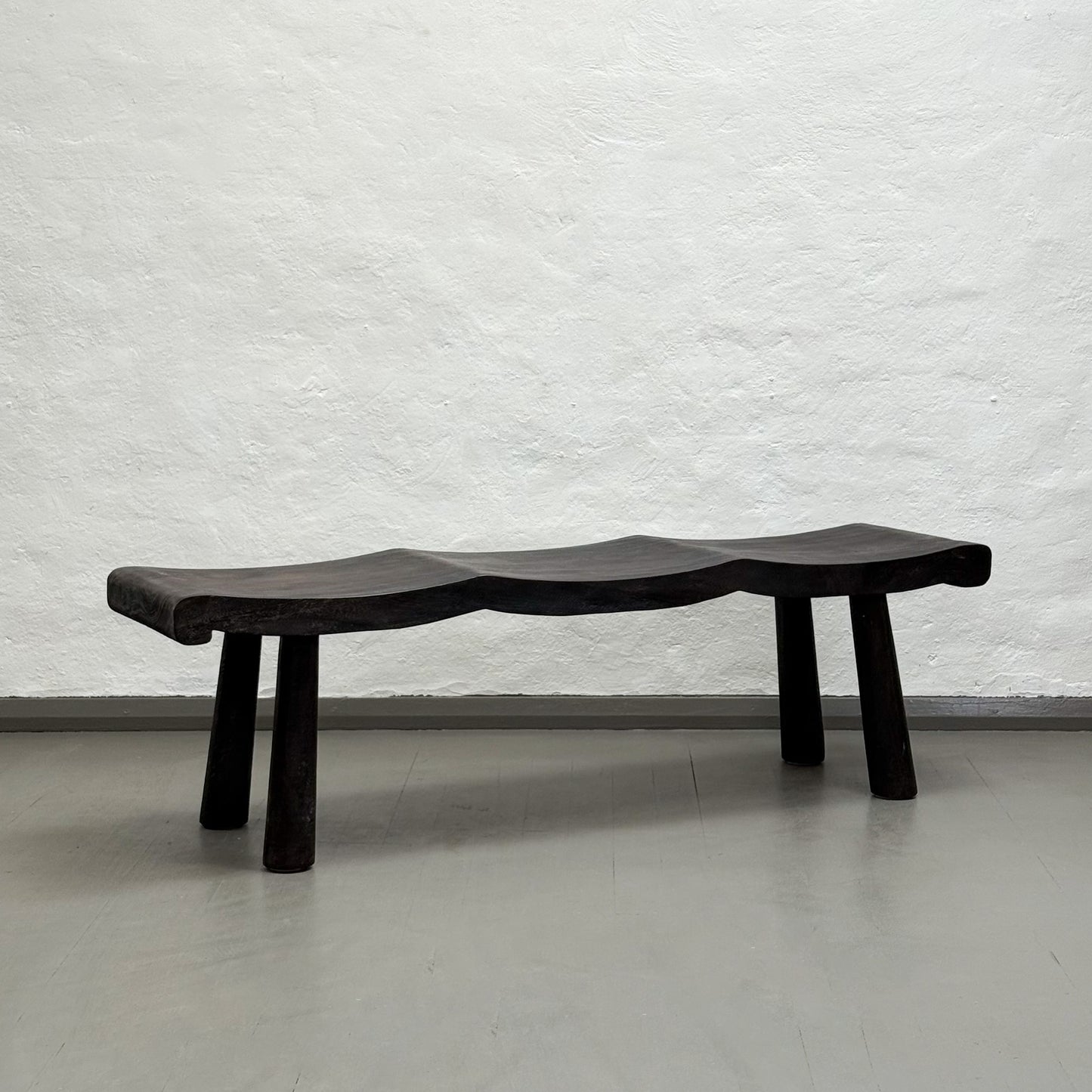 3 Seat Mango Wood Wave Bench