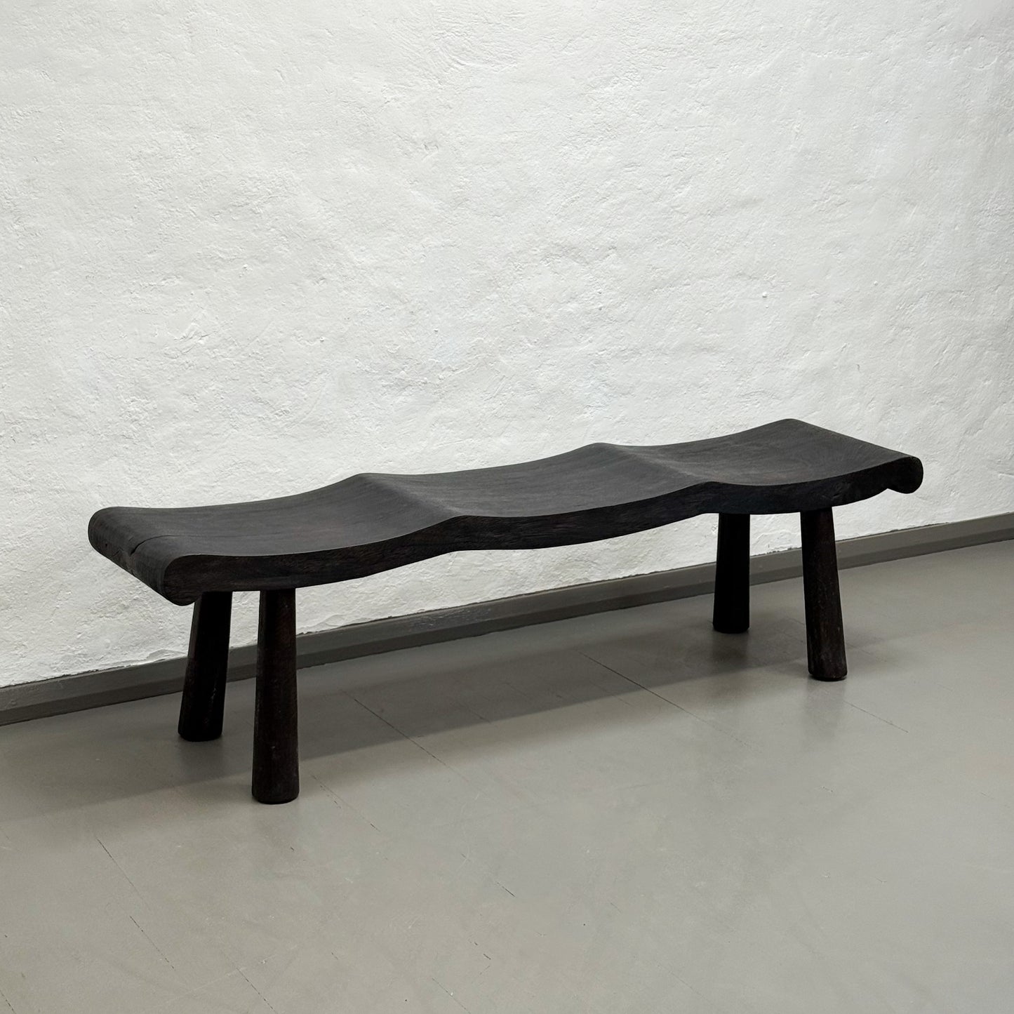 3 Seat Mango Wood Wave Bench