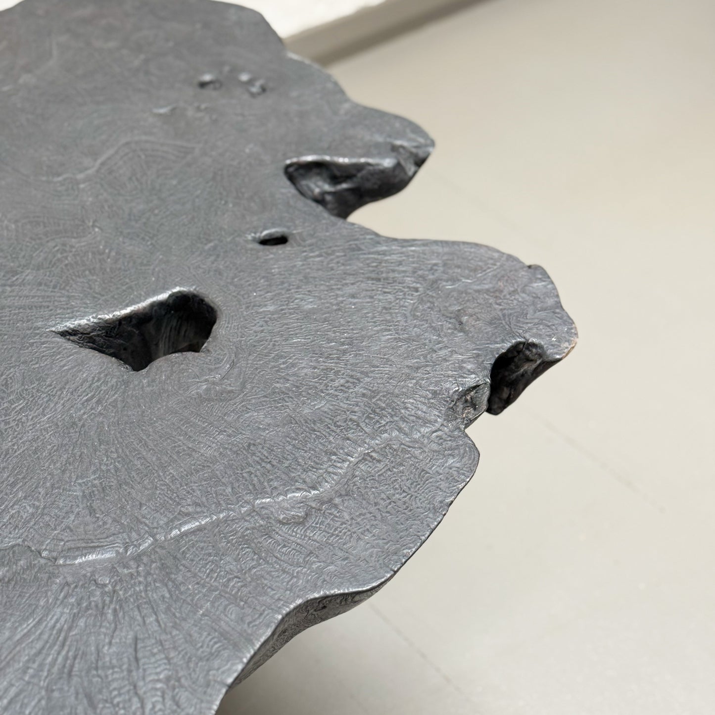 Black Teak Slice Coffee Table