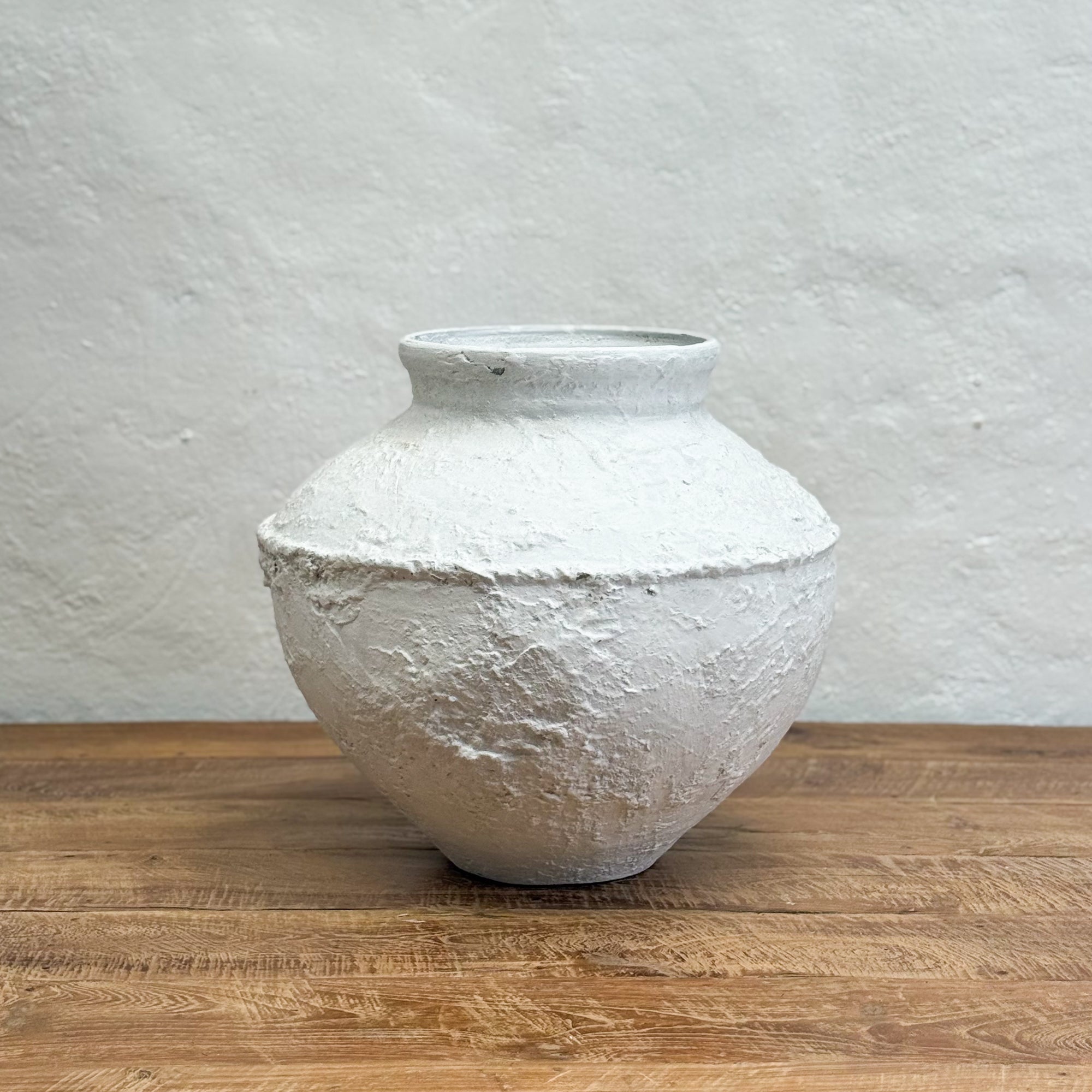 Banded White Terracotta Pot II