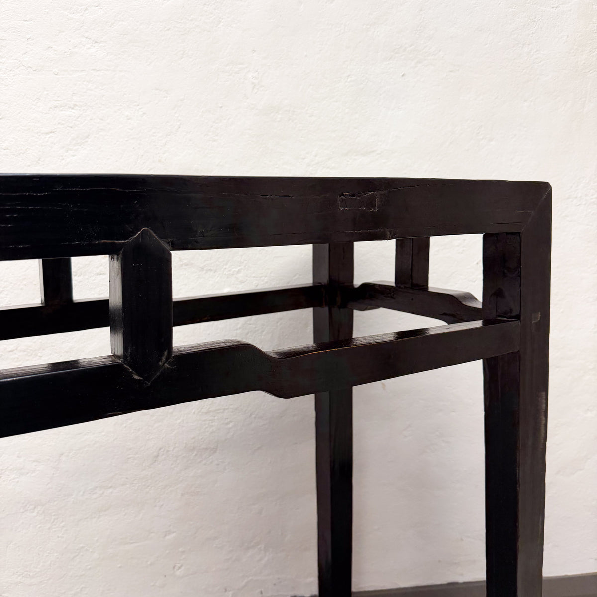 Vintage Chinese Black Timber Console Table