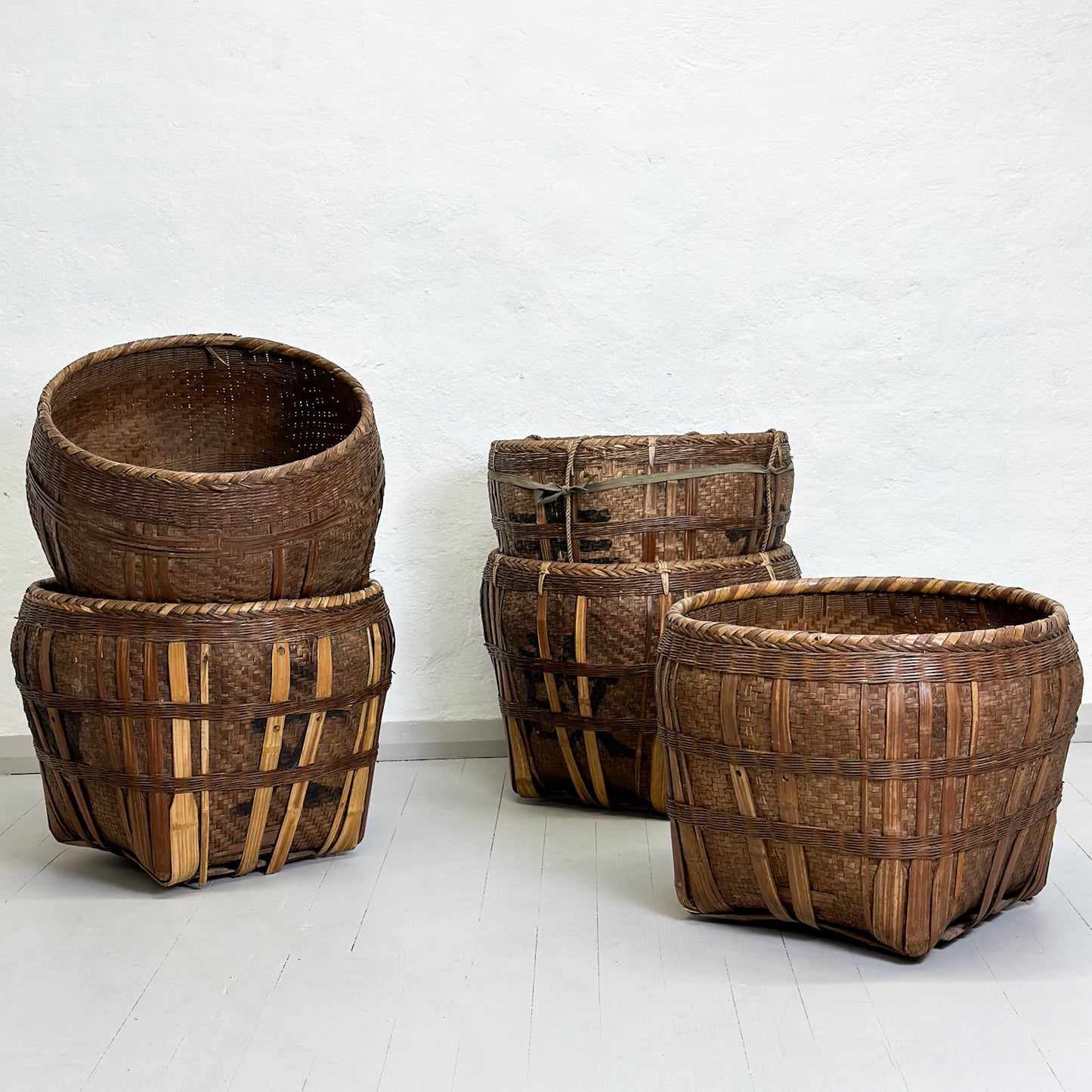 Large Vintage Bamboo Basket