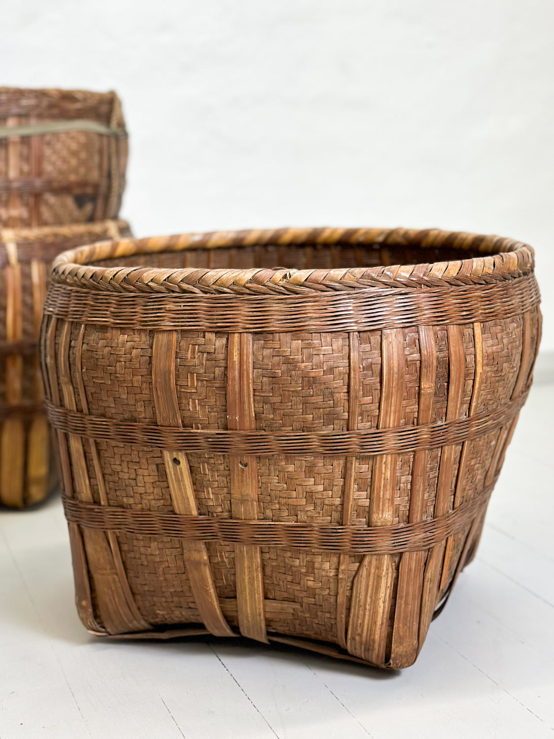 Large Vintage Bamboo Basket