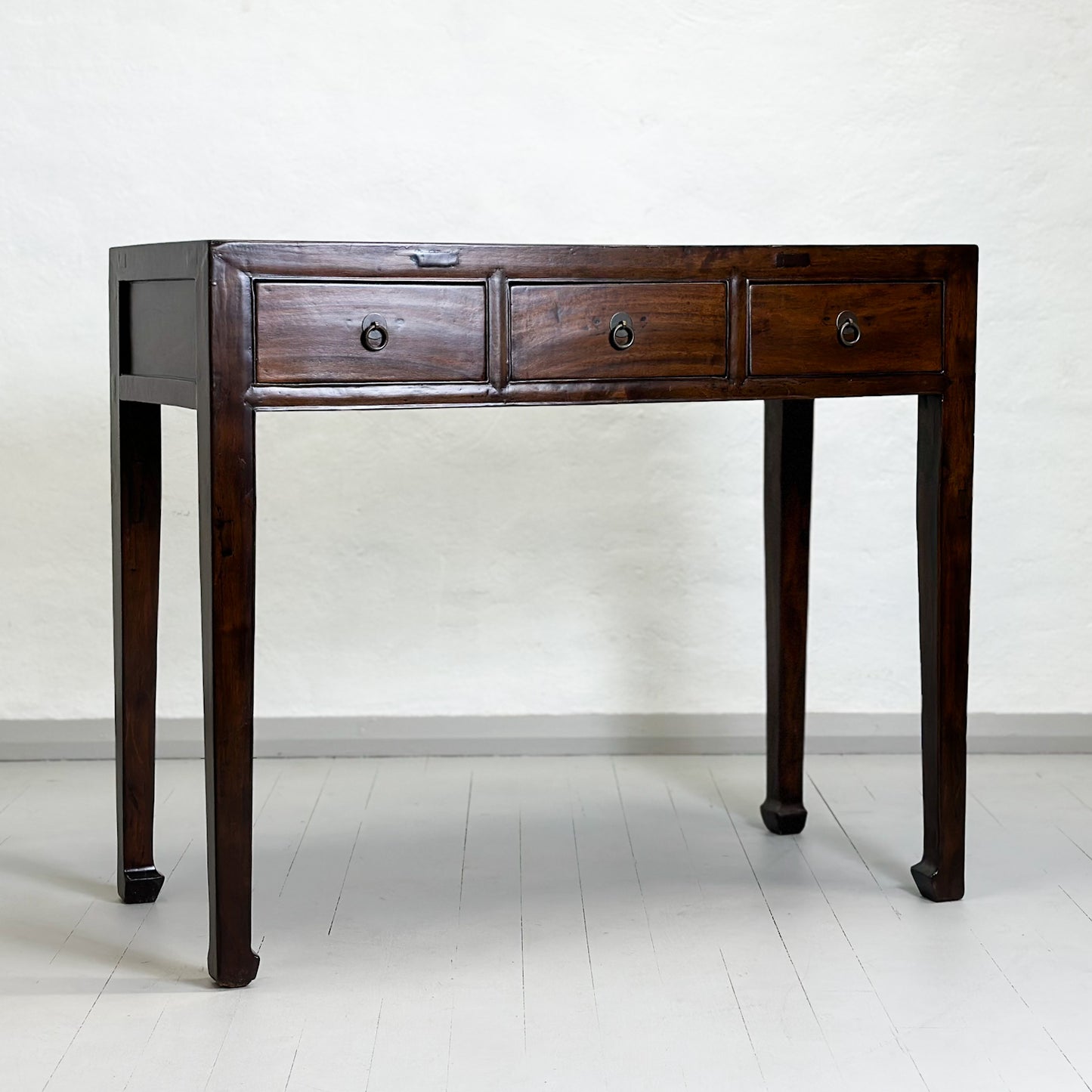 Vintage 3 Drawer Elm Console Table