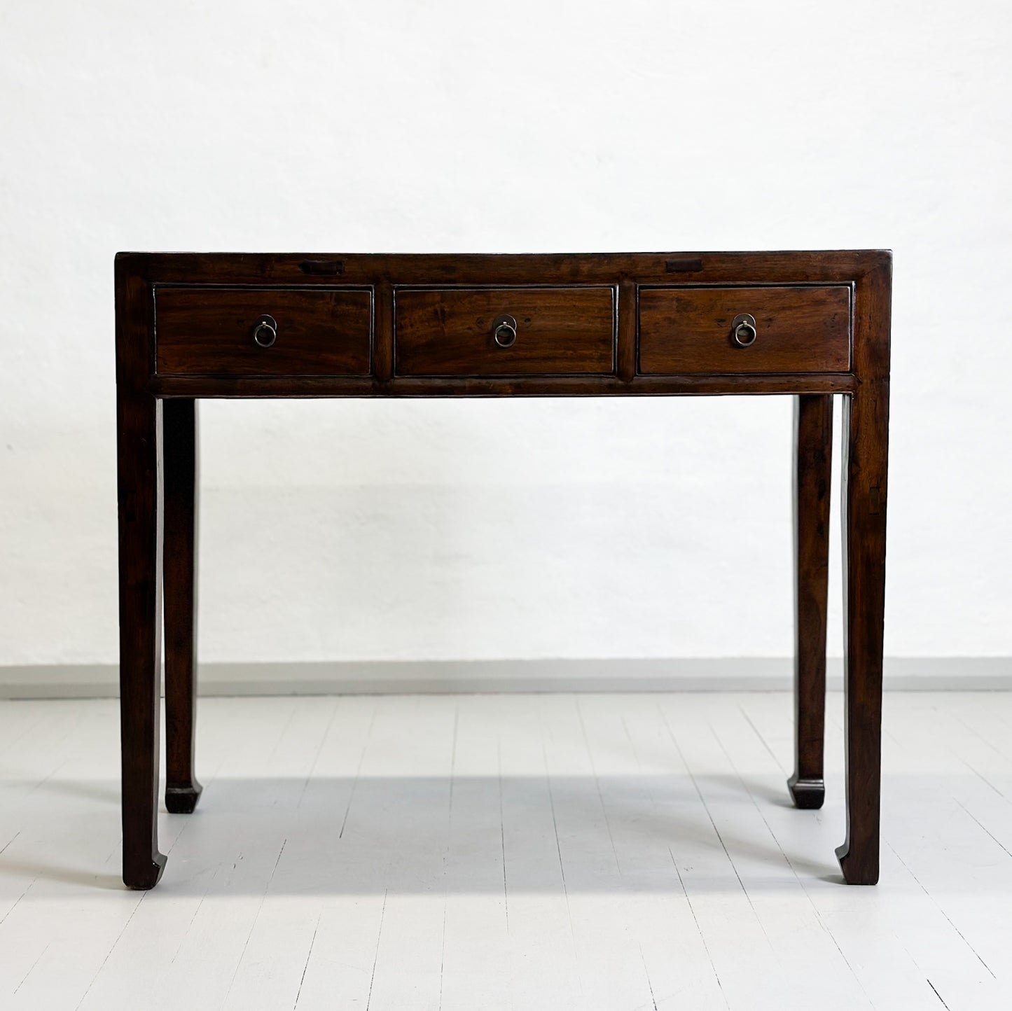 Vintage 3 Drawer Elm Console Table