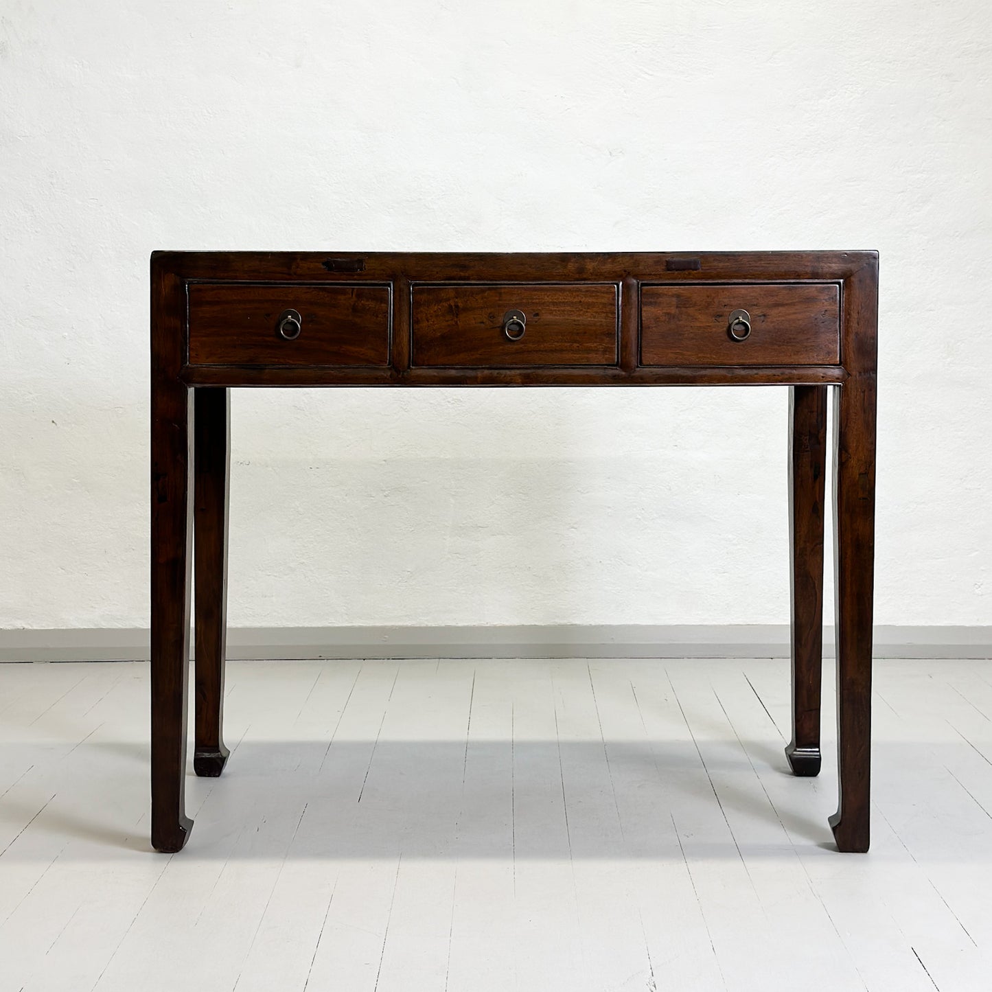 Vintage 3 Drawer Elm Console Table