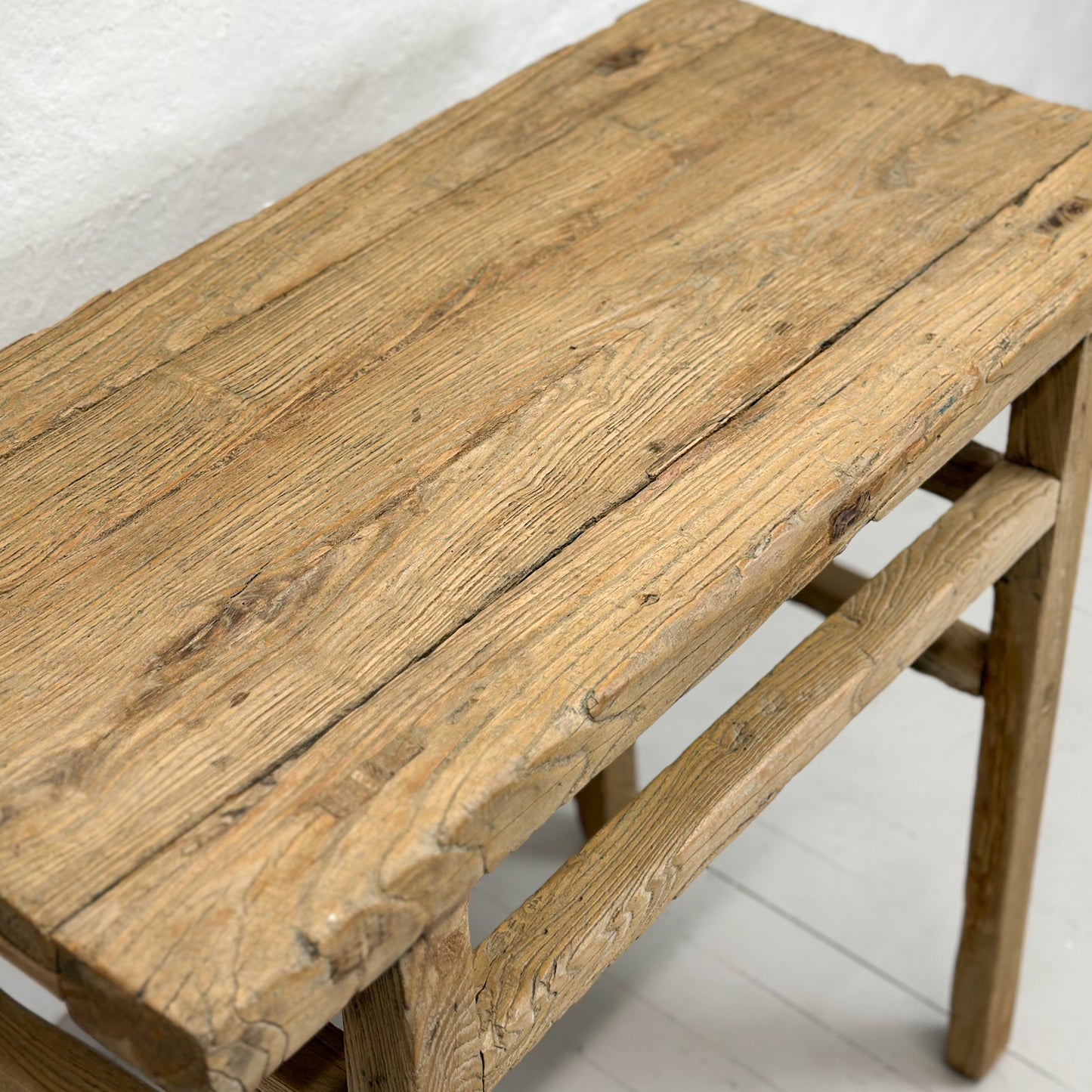 Simple Bleached Elm Console Table