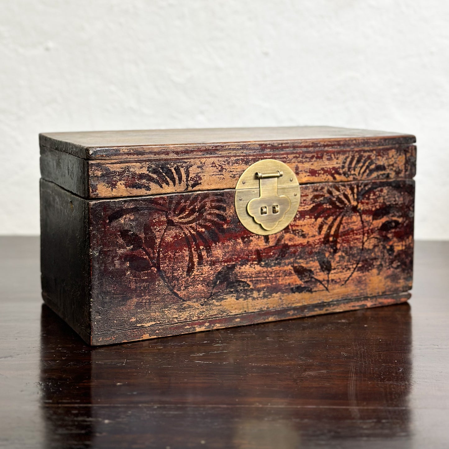 Vintage Hand-Painted Timber Box
