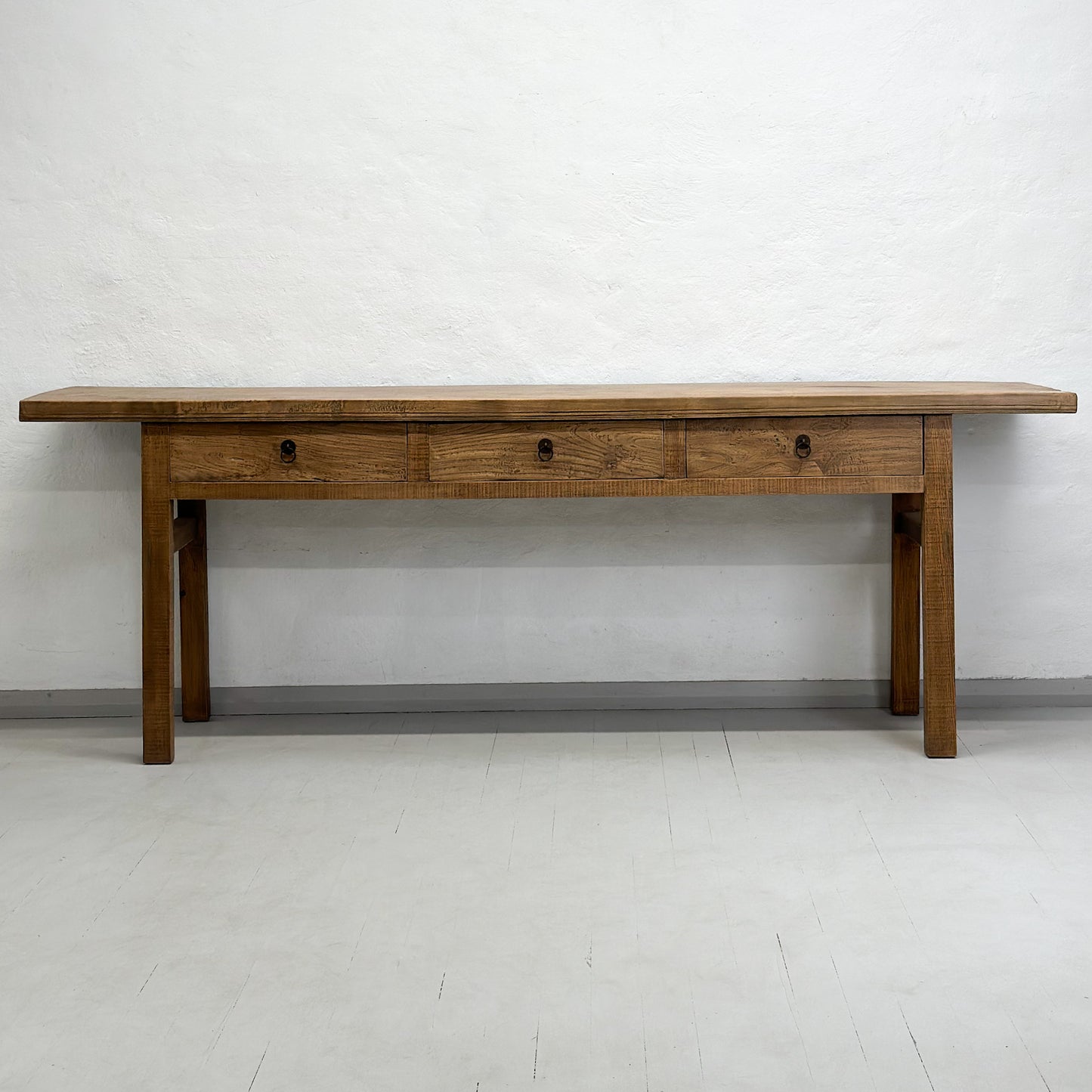 Rustic 3 Drawer Elm Console Table