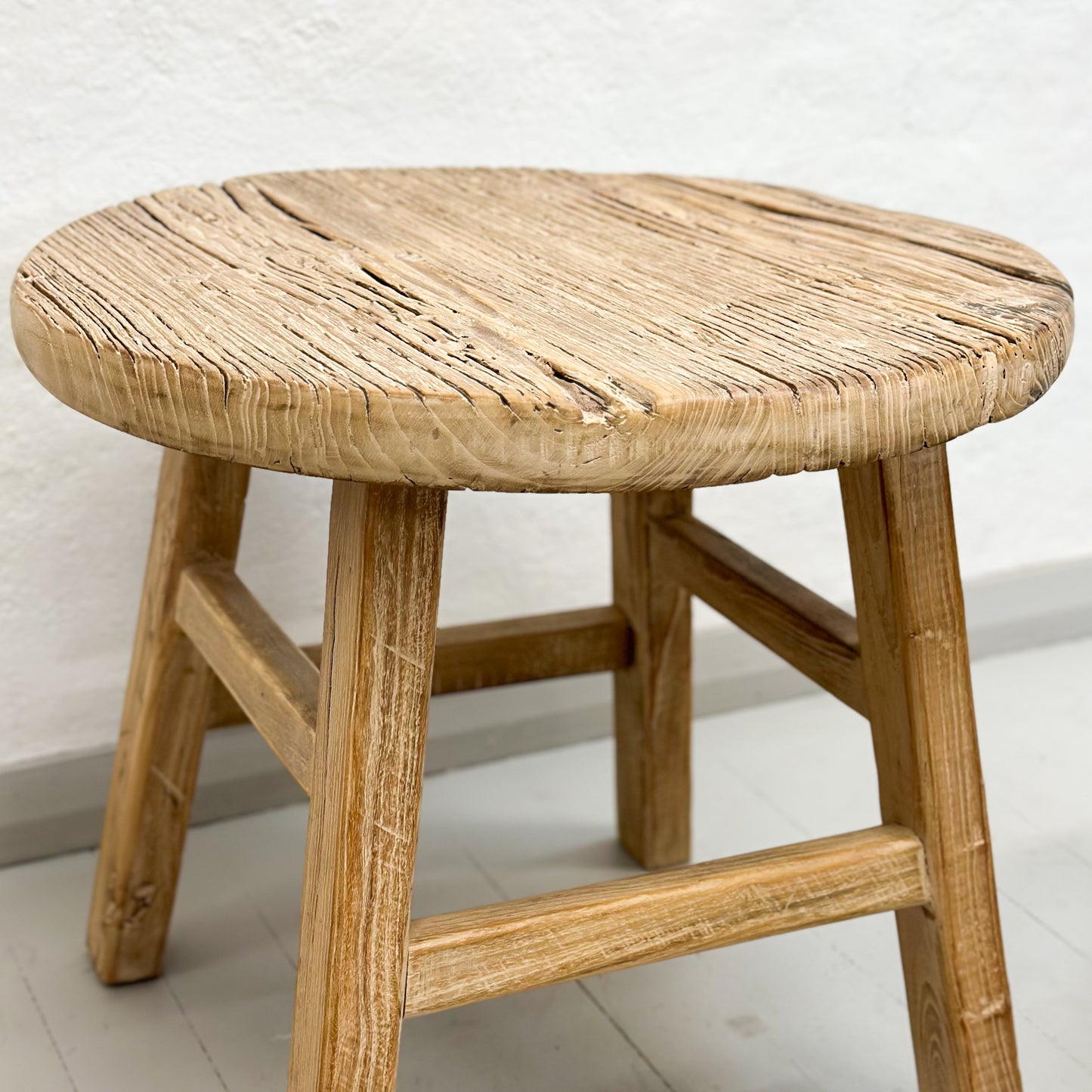Simple Round Elm Side Table