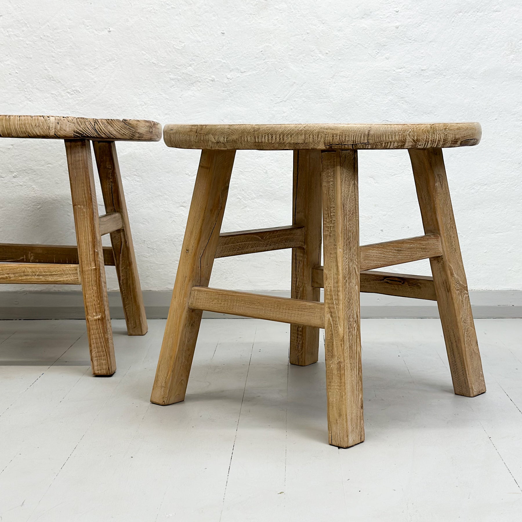 Simple Round Elm Side Table Orient House