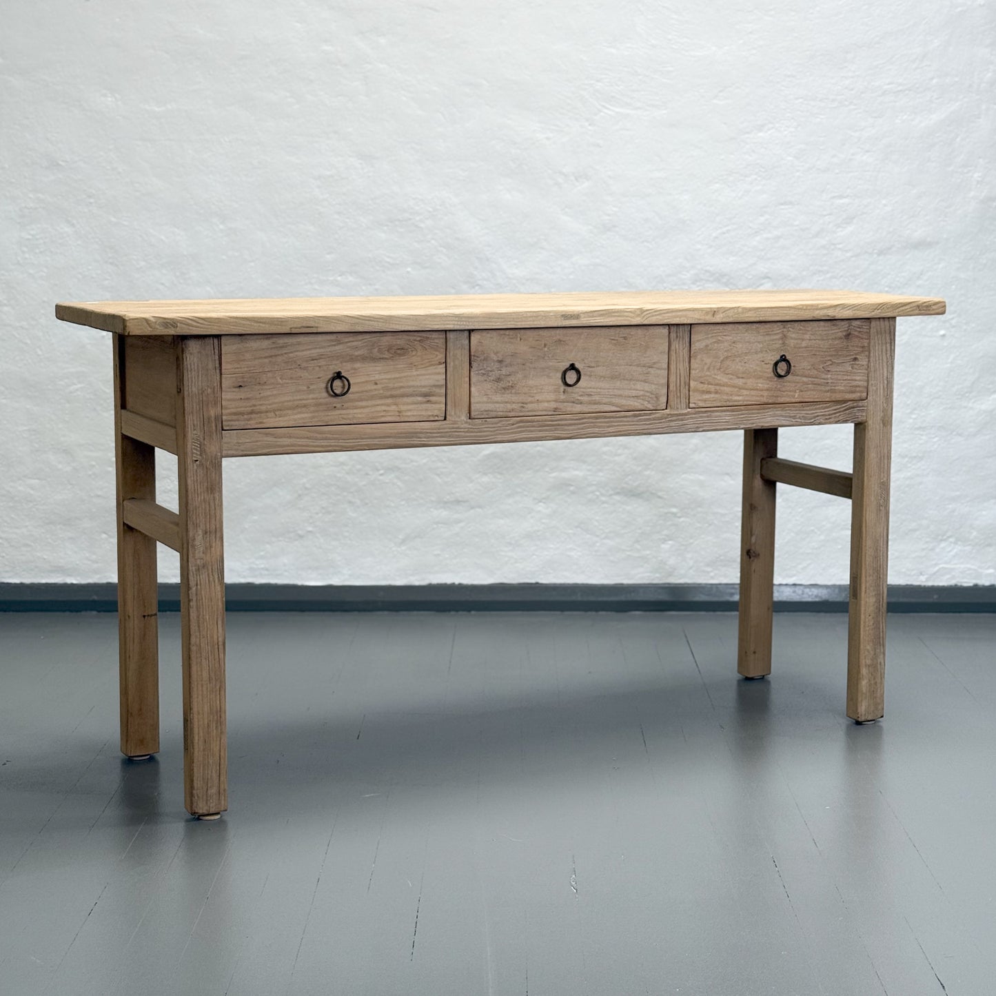 3 Drawer Natural Elm Console