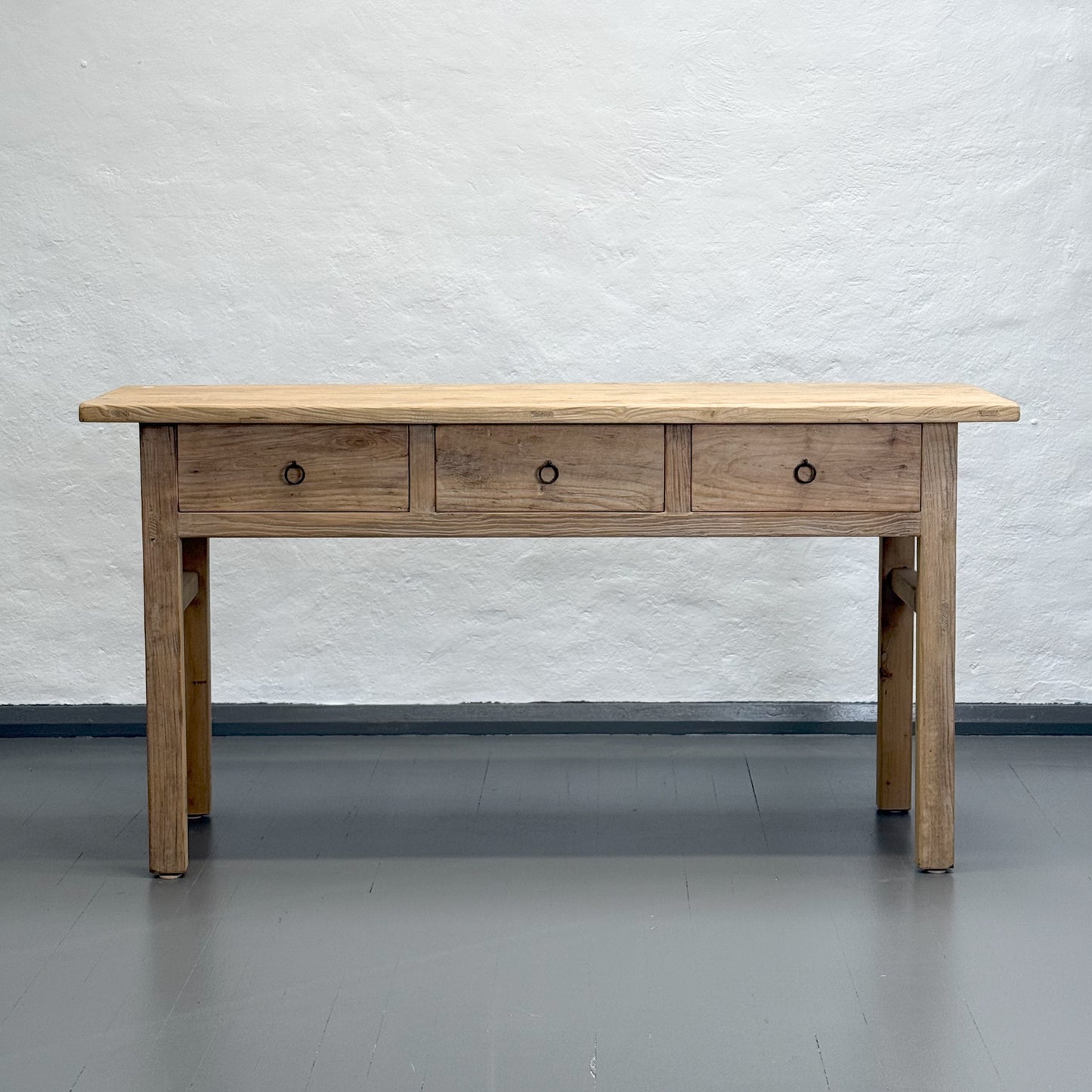 3 Drawer Natural Elm Console