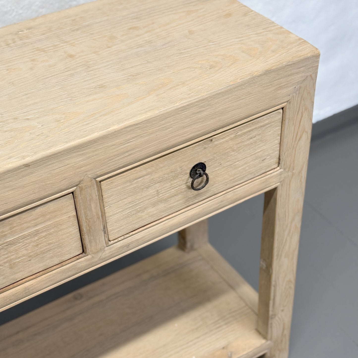 Natural 2 Drawer Console with Shelf