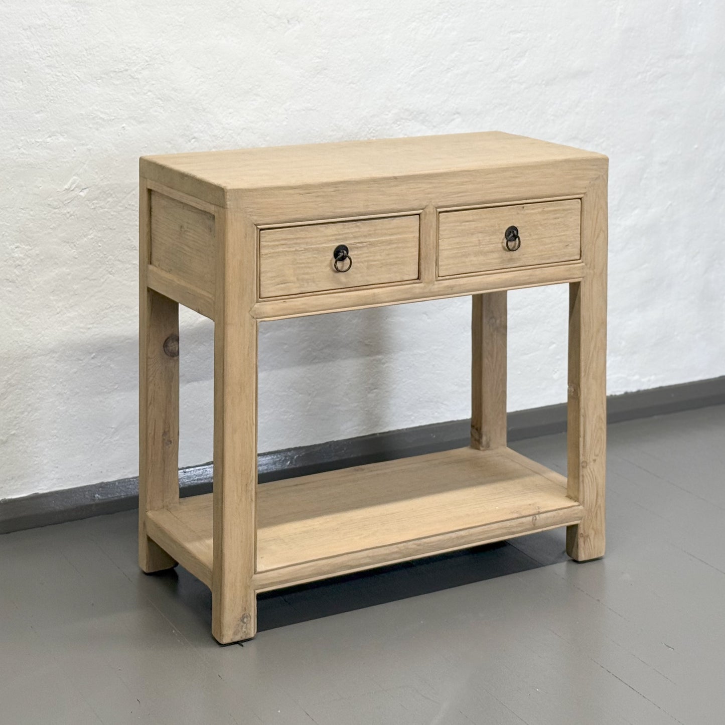 Natural 2 Drawer Console with Shelf