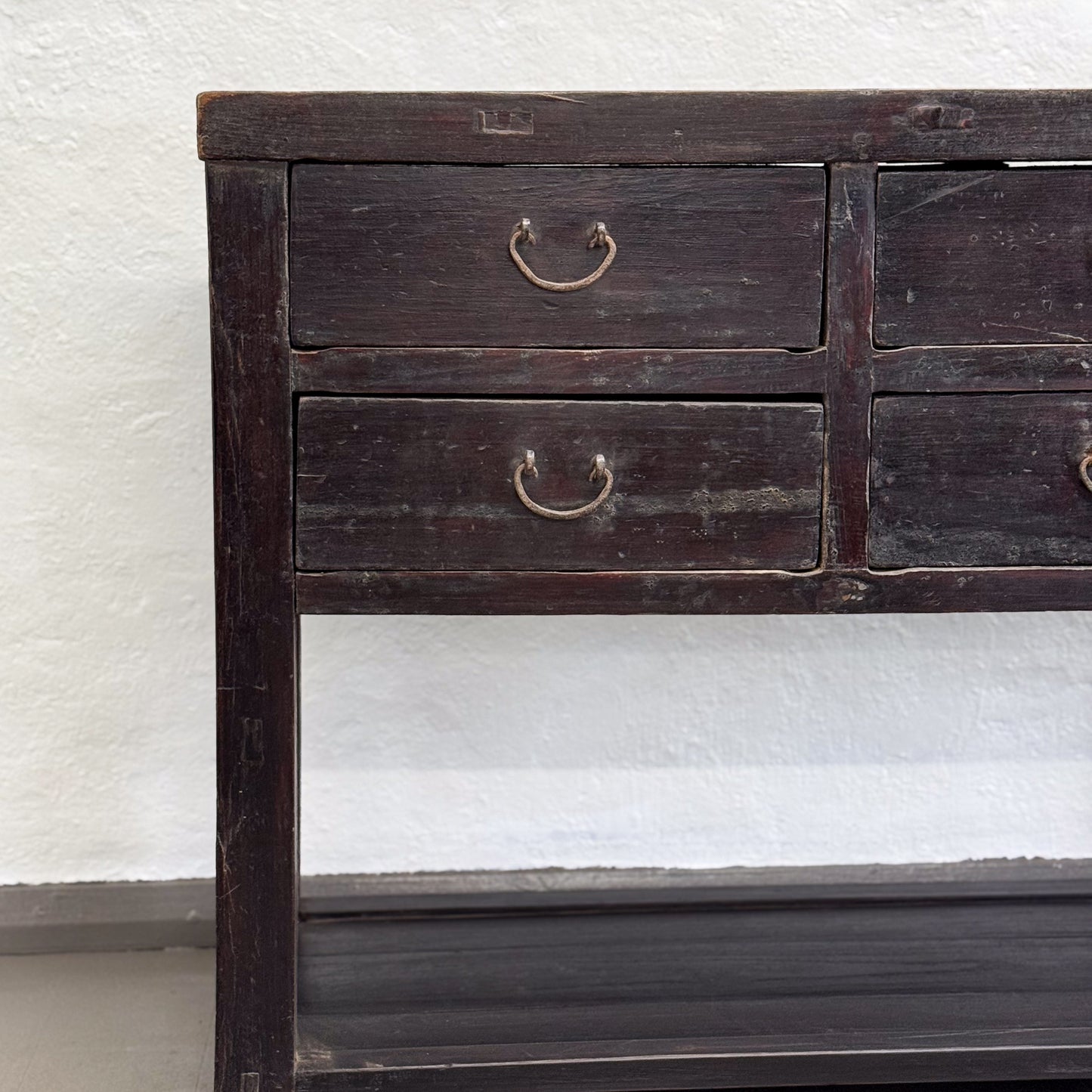 Antique 6 Drawer Table with Shelf