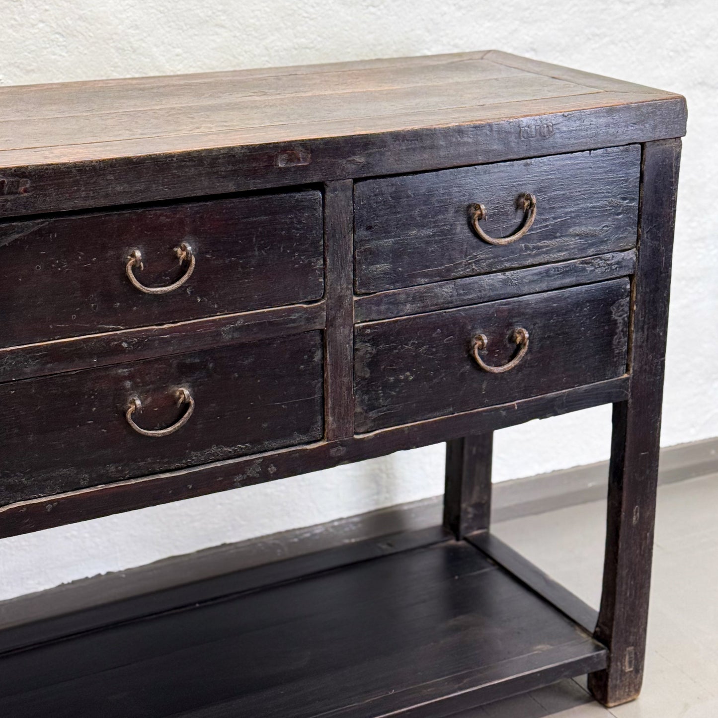 Antique 6 Drawer Table with Shelf