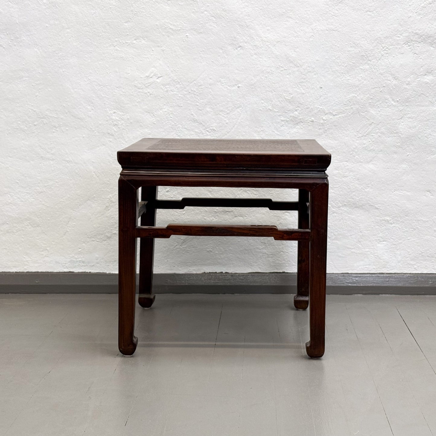Elm Side Table with Rattan Inlay