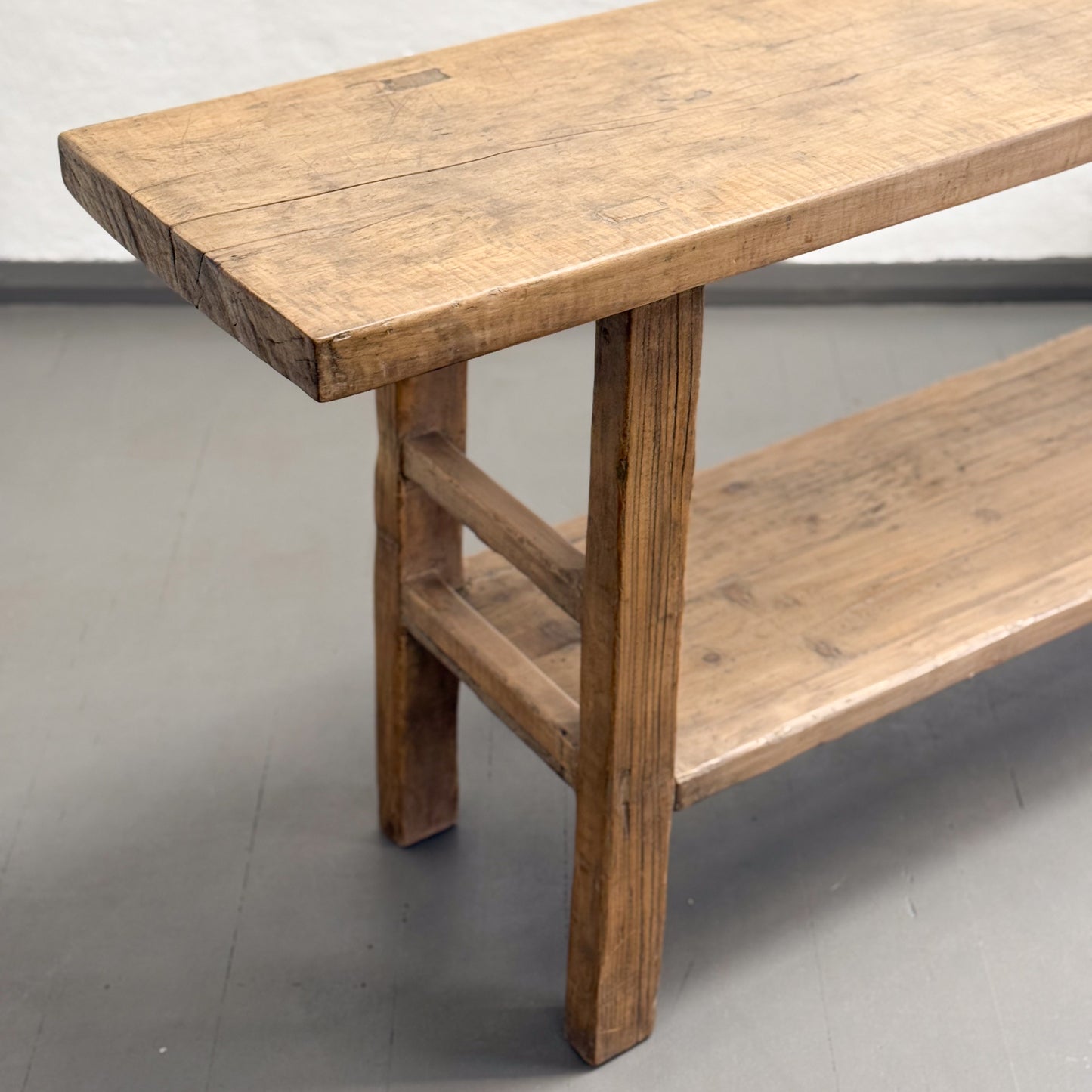 Pear Wood Console with Shelf