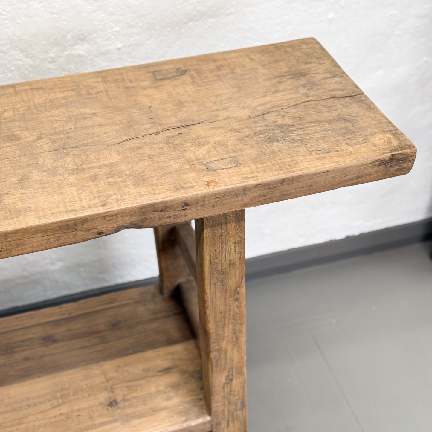 Pear Wood Console with Shelf