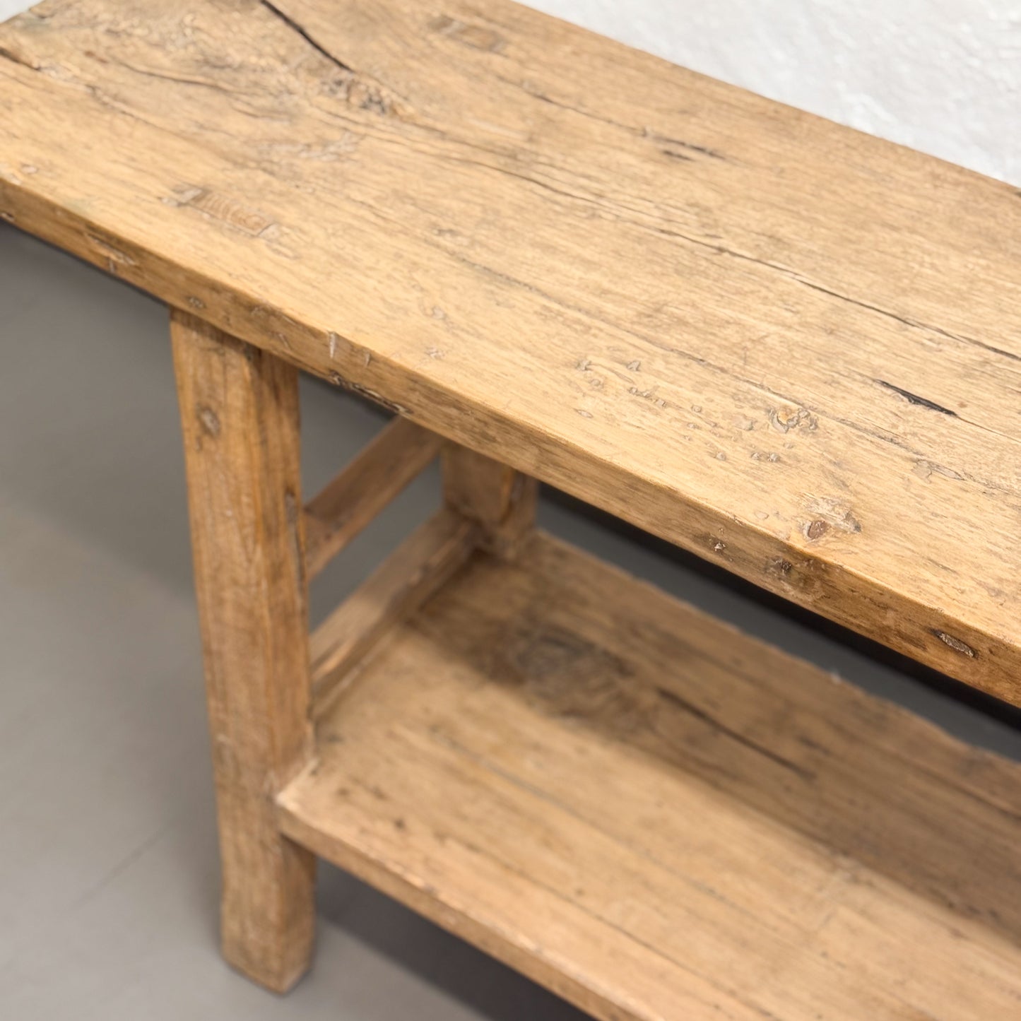 Pear Wood Console with Shelf