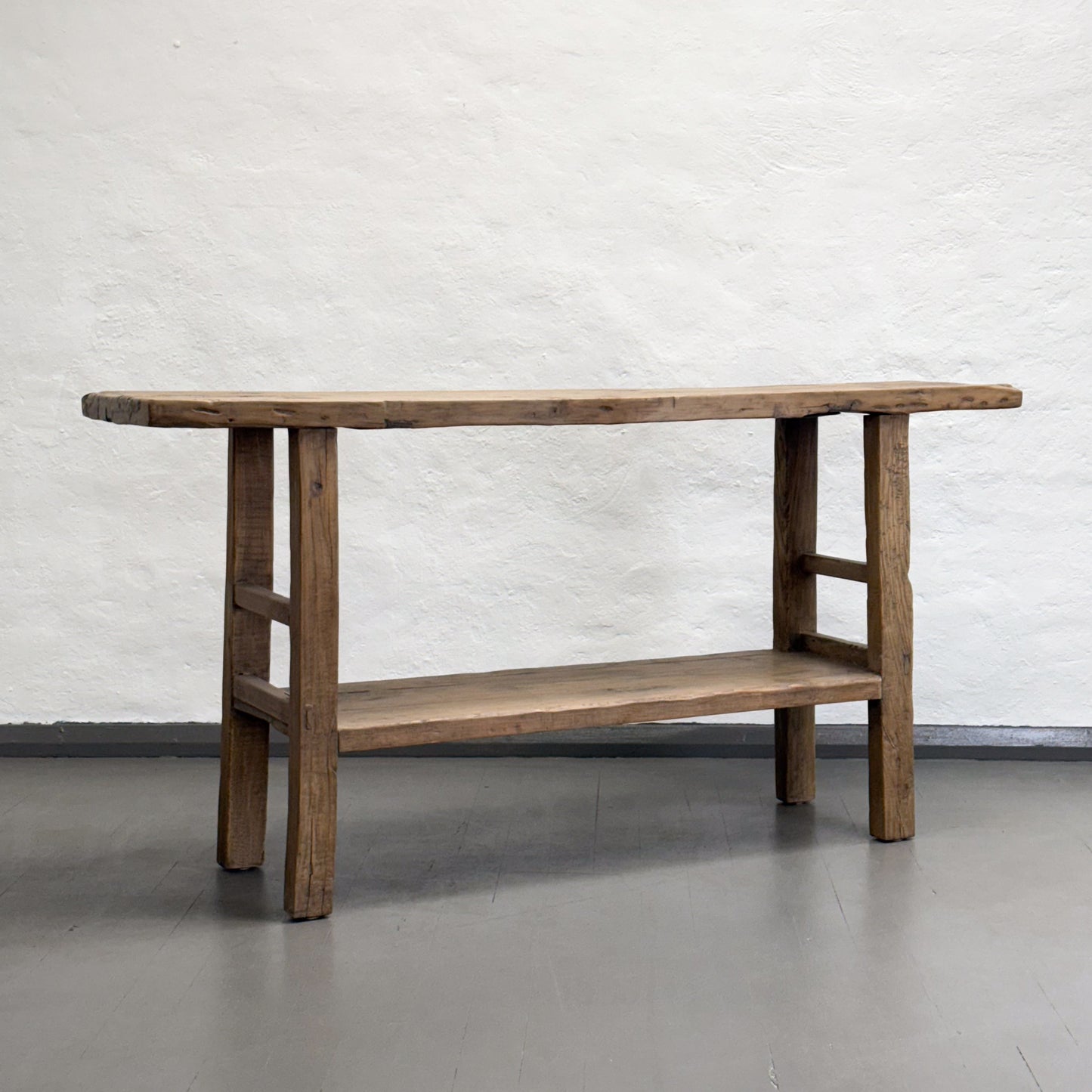 Natural Rustic Console with Shelf