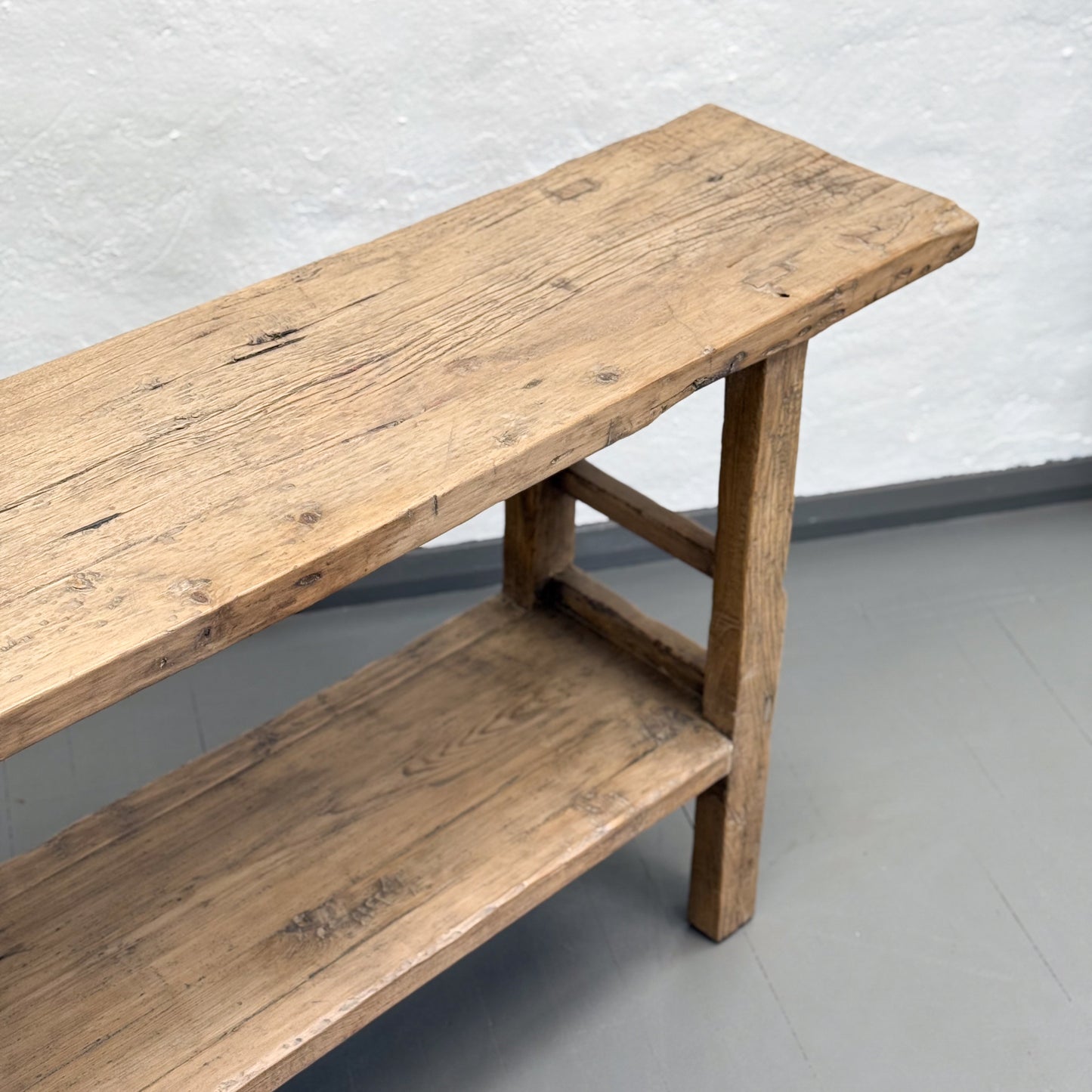 Natural Rustic Console with Shelf