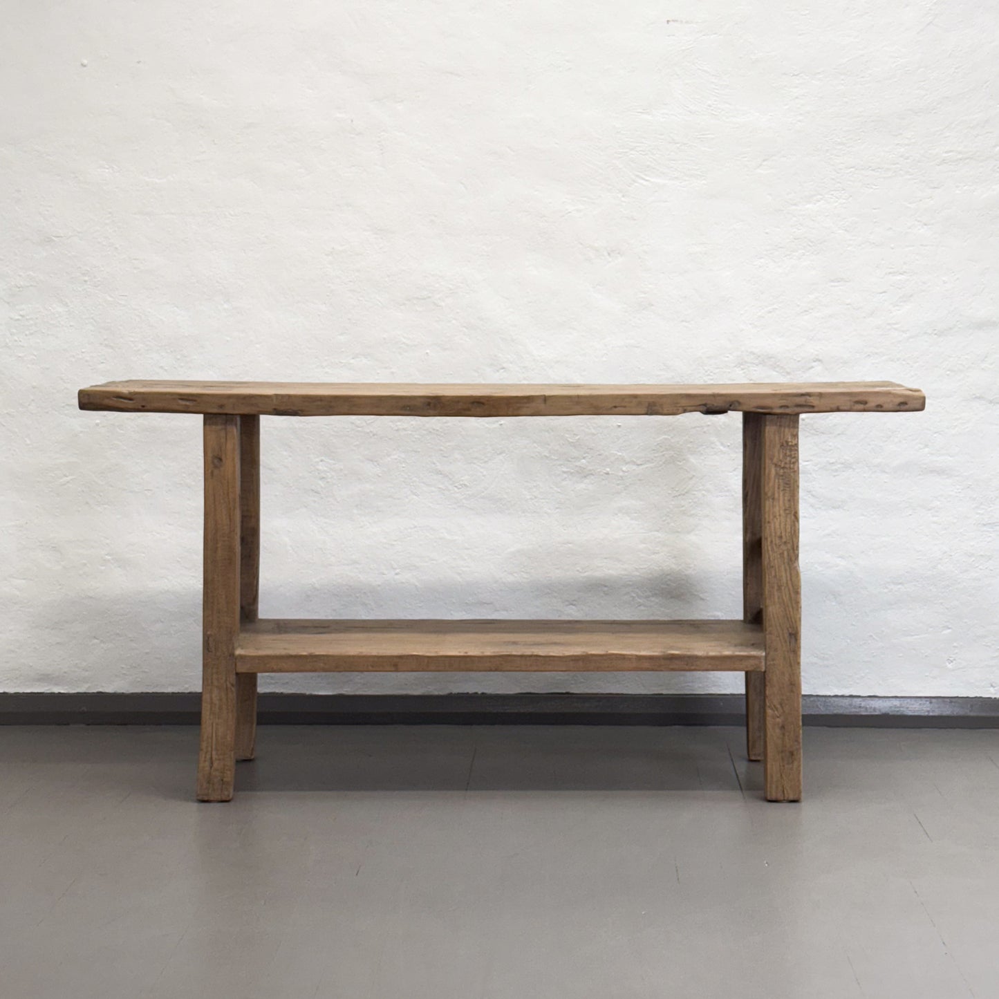Natural Rustic Console with Shelf