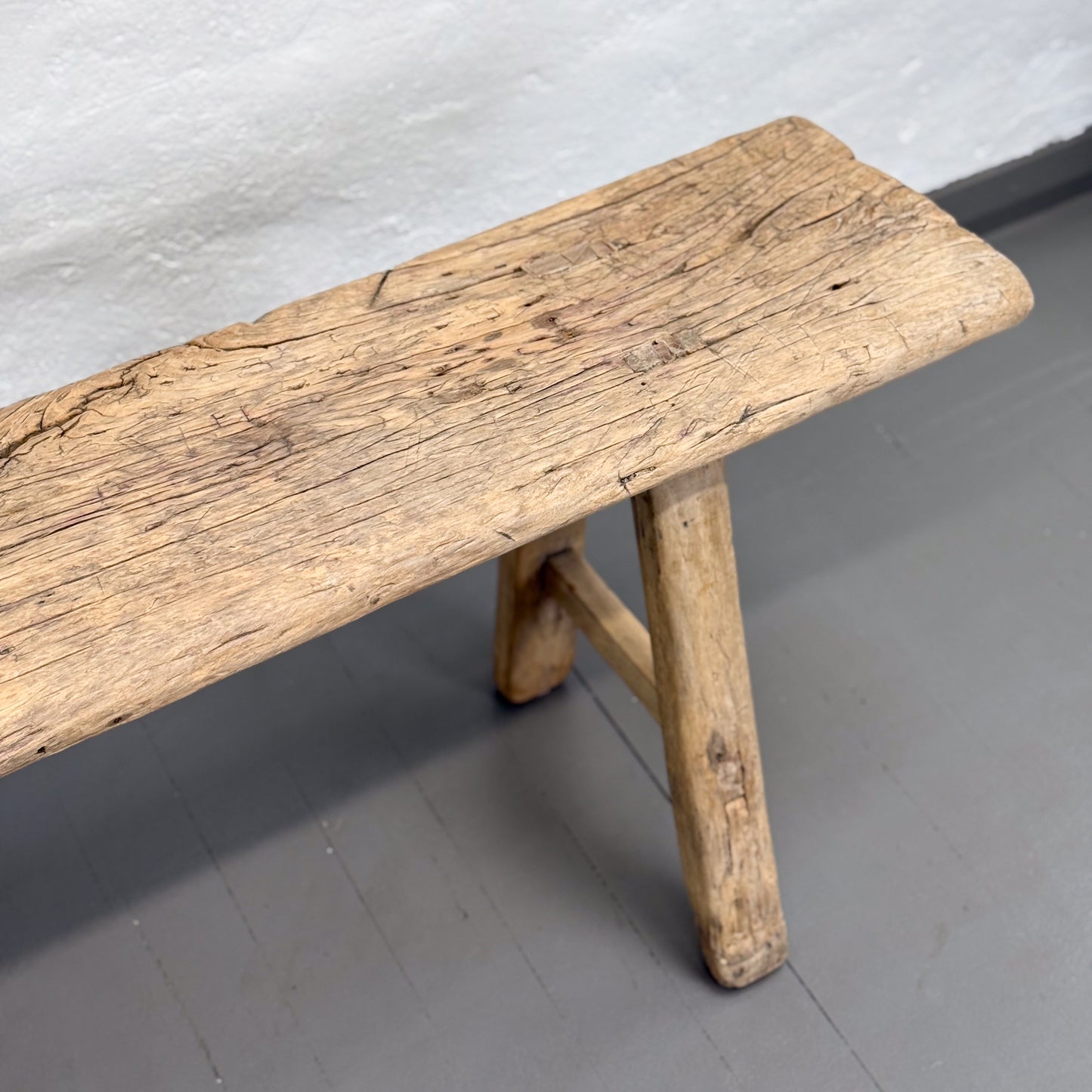 Rustic Natural Elm Workers Bench