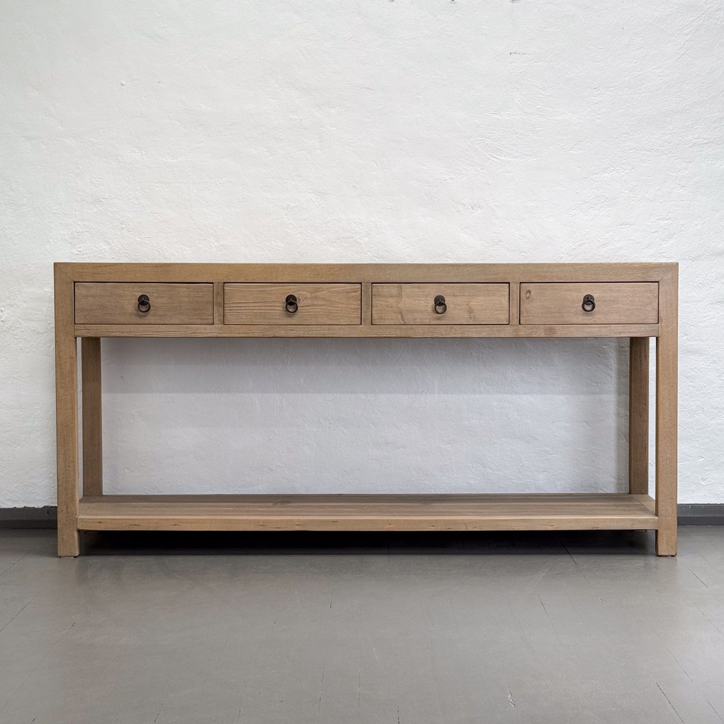 Simple 4 Drawer Console with Shelf