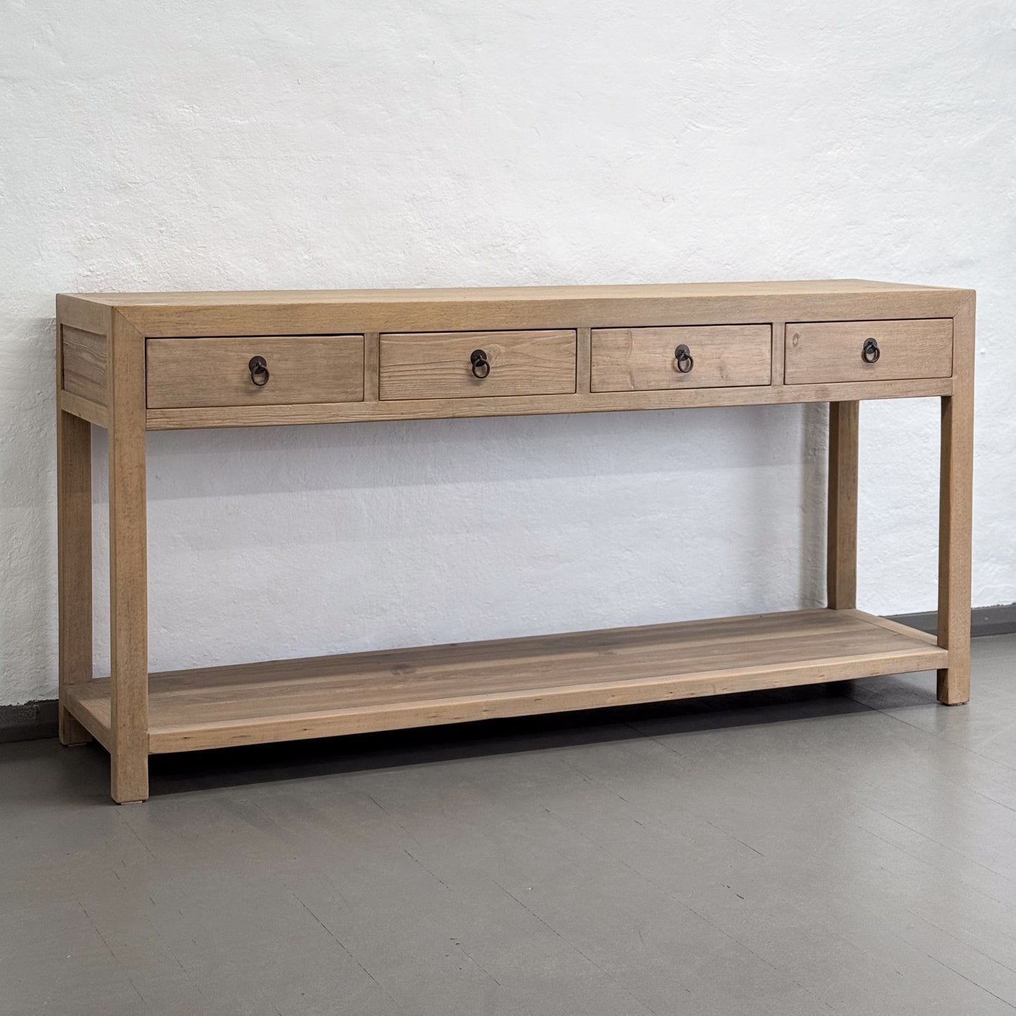 Simple 4 Drawer Console with Shelf
